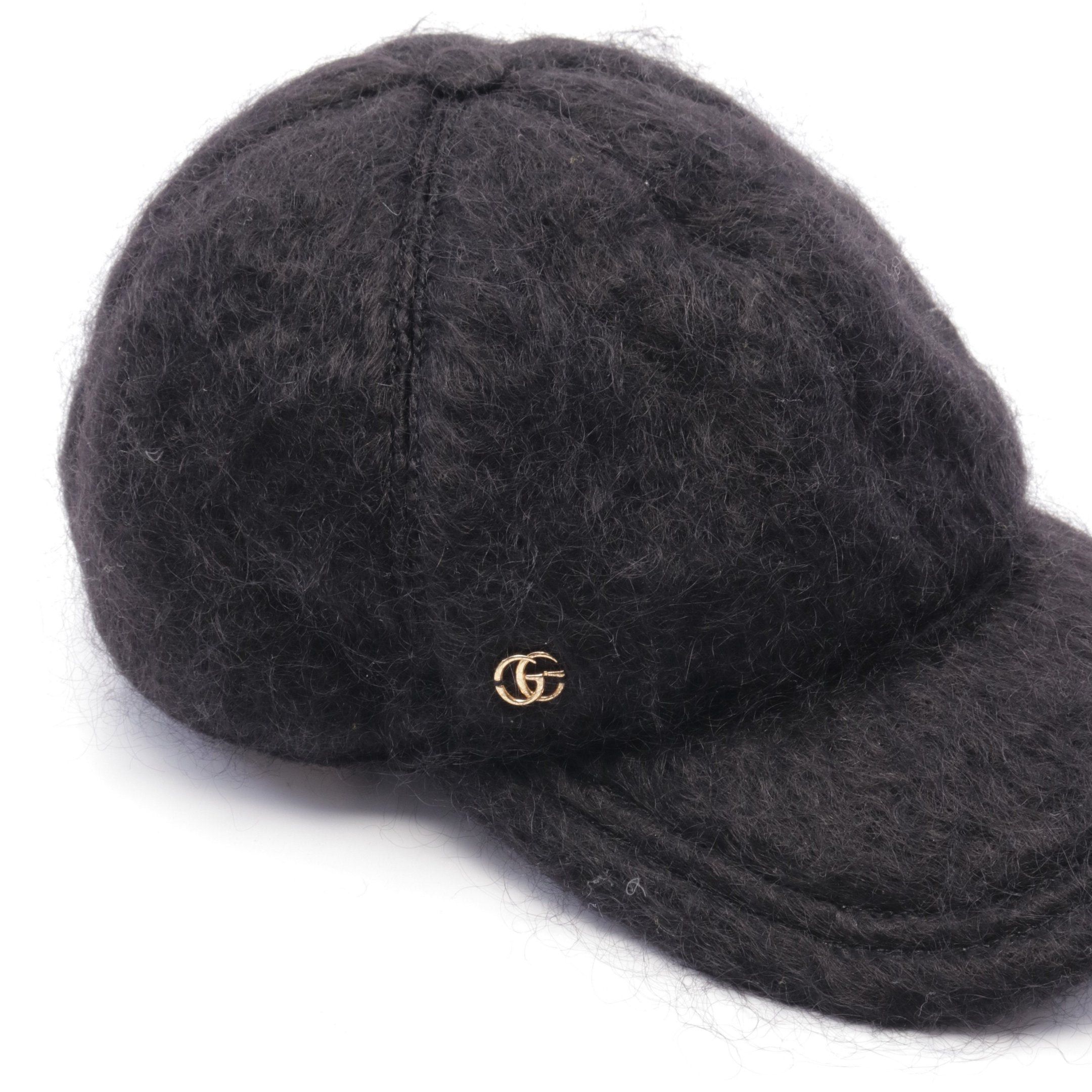 Gucci Gucci Baseball Cap Double G Mohair Black Size ONE SIZE - 7 Thumbnail