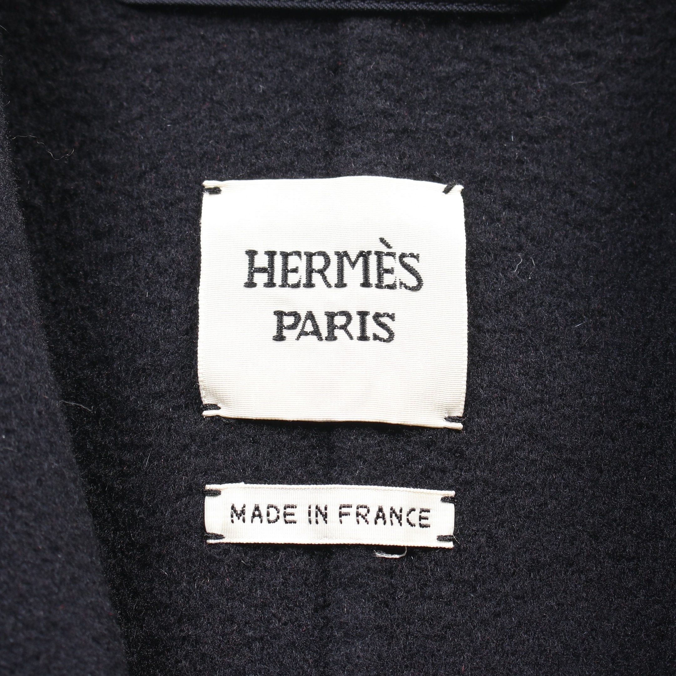 Hermes Hermes Wrap Coat Gown Cashmere Bordeaux Navy Size ONE SIZE - 3 Thumbnail