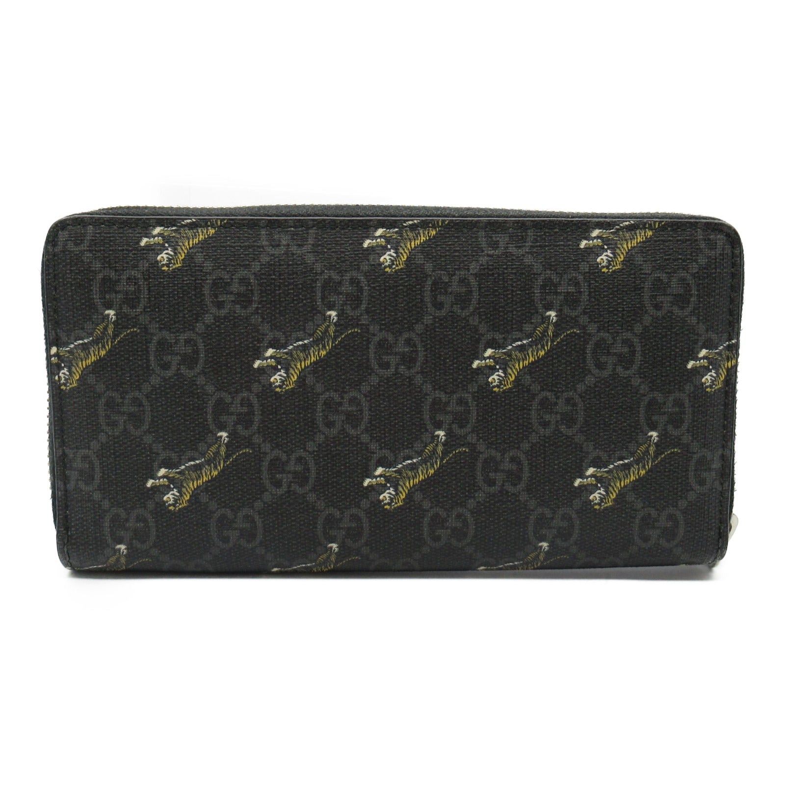 Gucci Gucci Round Long Wallet Gg Supreme Tiger Zipper Leather Black Size ONE SIZE - 2 Thumbnail