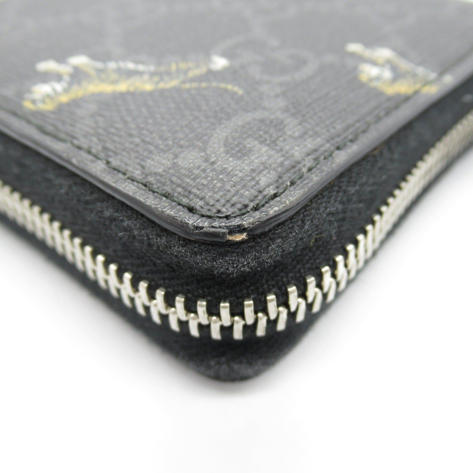 Gucci Gucci Round Long Wallet Gg Supreme Tiger Zipper Leather Black Size ONE SIZE - 7 Thumbnail