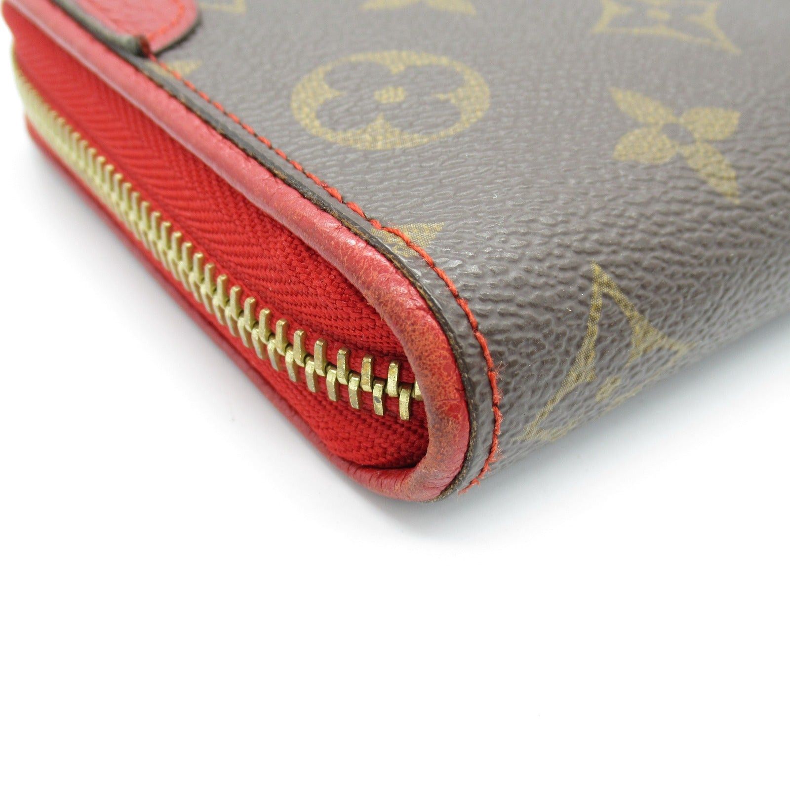 Louis Vuitton Louis Vuitton Zippy Wallet Round Long Zipper Coated Canvas Leather Monogram Brown Red Cerise Size ONE SIZE - 10 Thumbnail