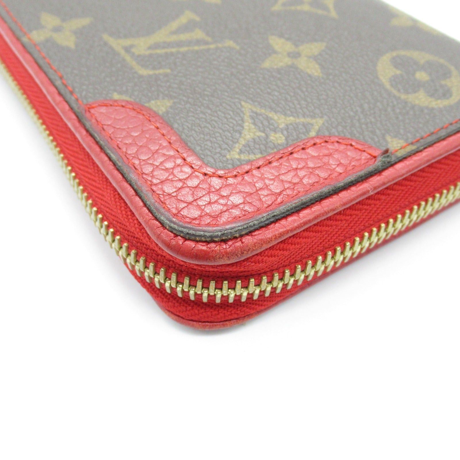Louis Vuitton Louis Vuitton Zippy Wallet Round Long Zipper Coated Canvas Leather Monogram Brown Red Cerise Size ONE SIZE - 9 Thumbnail