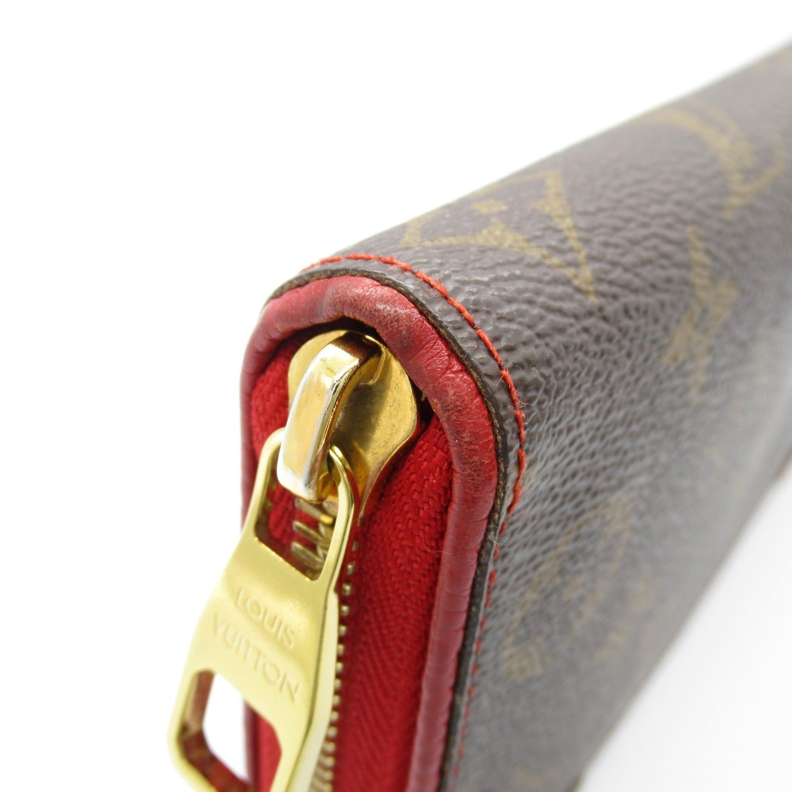 Louis Vuitton Louis Vuitton Zippy Wallet Round Long Zipper Coated Canvas Leather Monogram Brown Red Cerise Size ONE SIZE - 11 Thumbnail