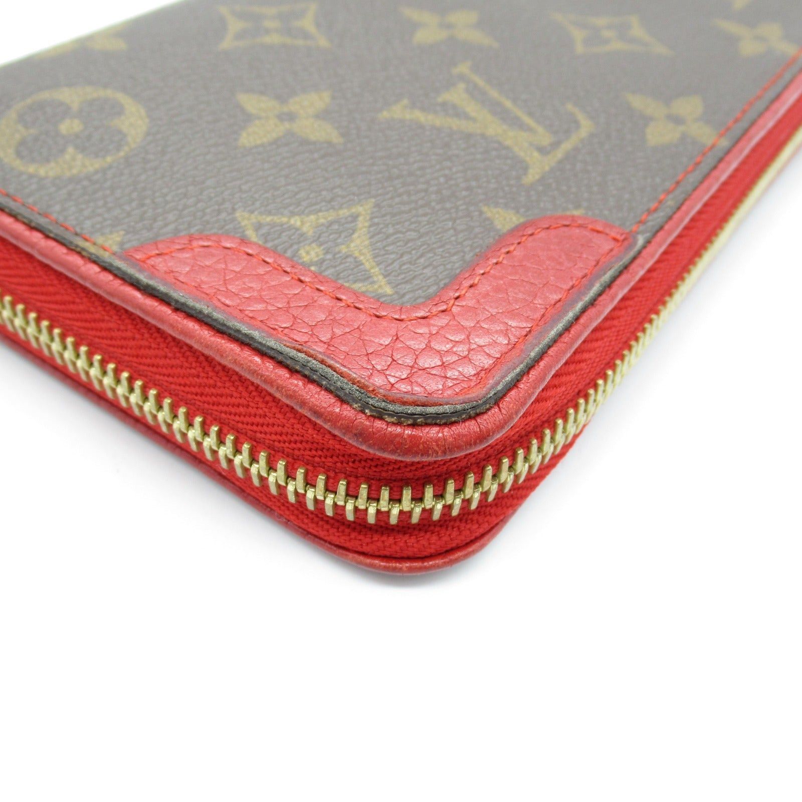 Louis Vuitton Louis Vuitton Zippy Wallet Round Long Zipper Coated Canvas Leather Monogram Brown Red Cerise Size ONE SIZE - 8 Thumbnail