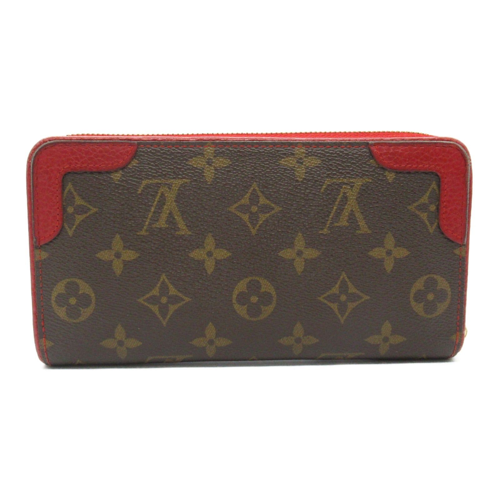 Louis Vuitton Louis Vuitton Zippy Wallet Round Long Zipper Coated Canvas Leather Monogram Brown Red Cerise Size ONE SIZE - 2 Thumbnail