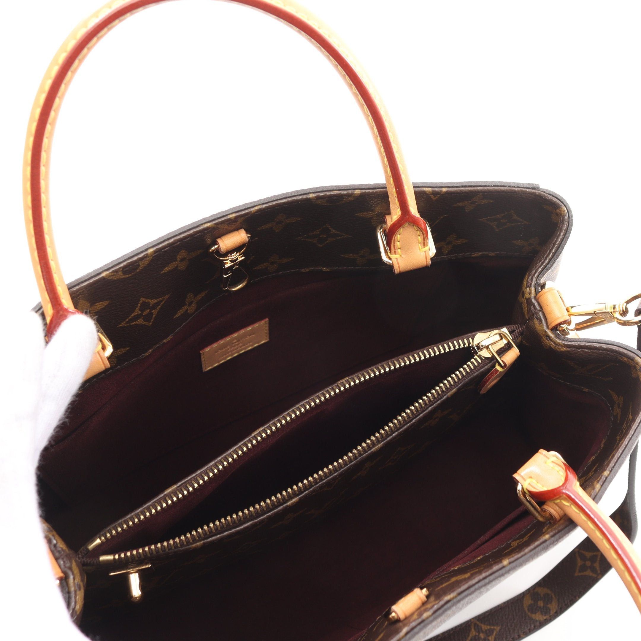 Louis Vuitton Louis Vuitton Montaigne Mm Monogram Handbag Leather Brown Size ONE SIZE - 3 Thumbnail