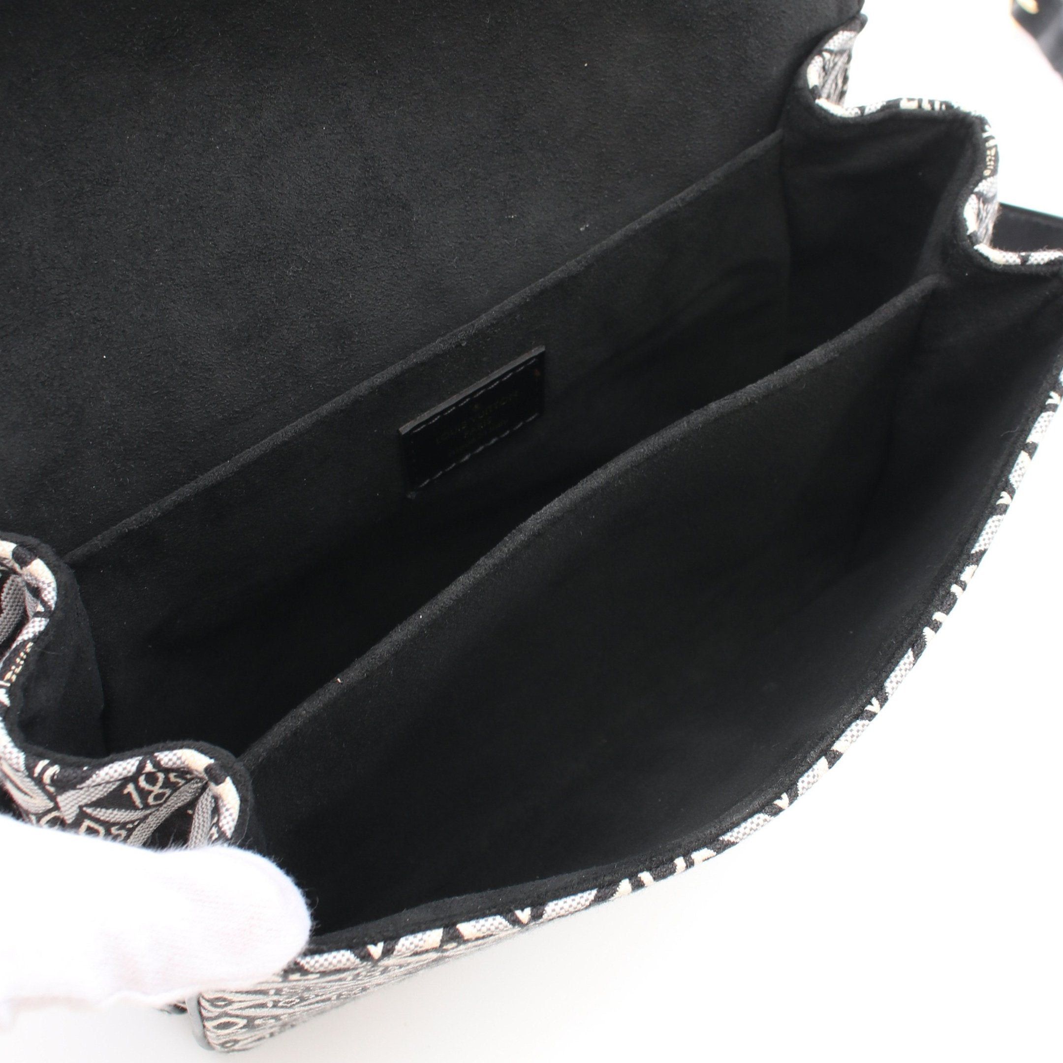 Louis Vuitton Louis Vuitton Pochette Metis Mm Monogram Jacquard Since1854 Handbag Canvas Leather Black Ivory Light Gray Size ONE SIZE - 3 Thumbnail