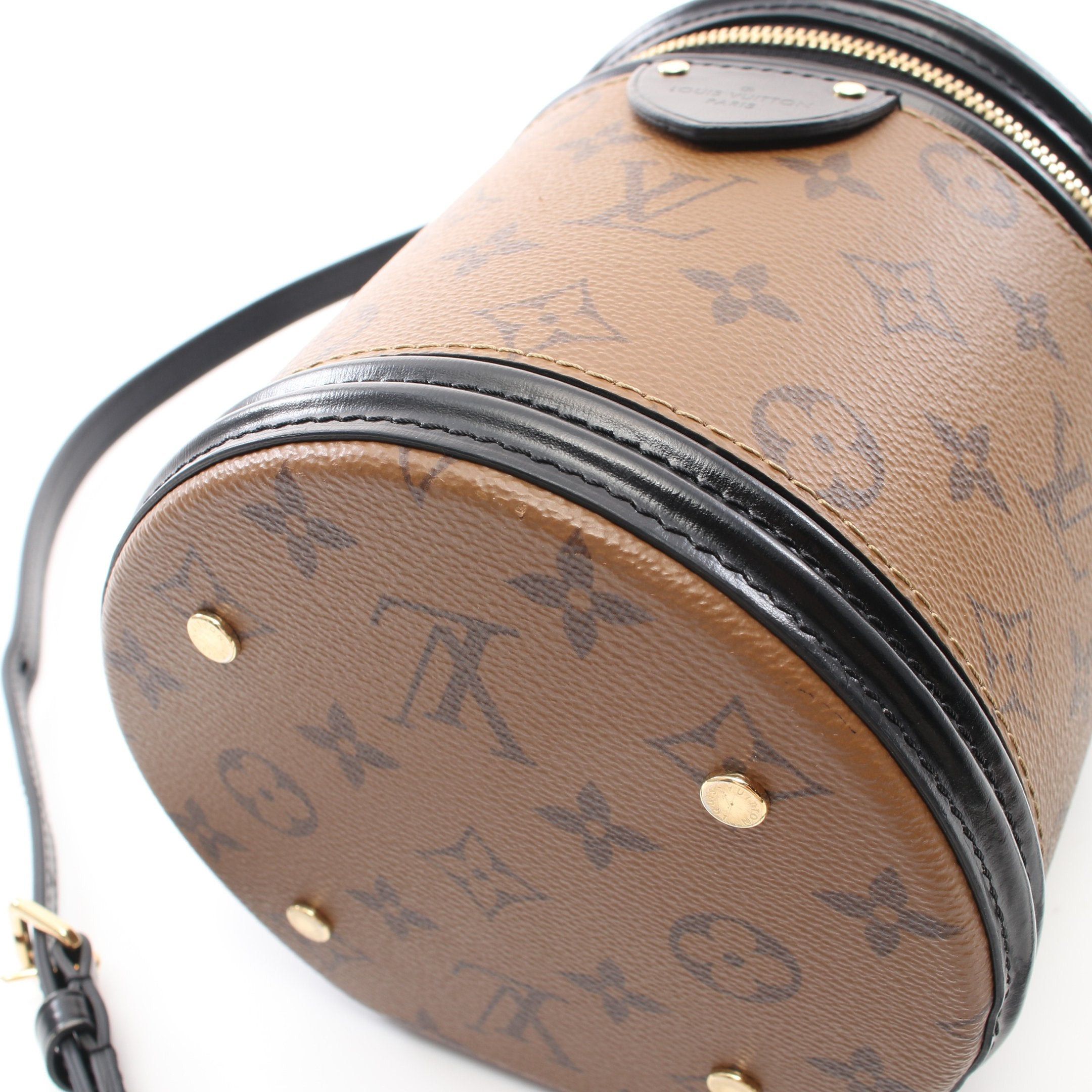 Louis Vuitton Louis Vuitton Cannes Monogram Reverse Handbag Vanity Bag Leather Brown Black Size ONE SIZE - 7 Thumbnail