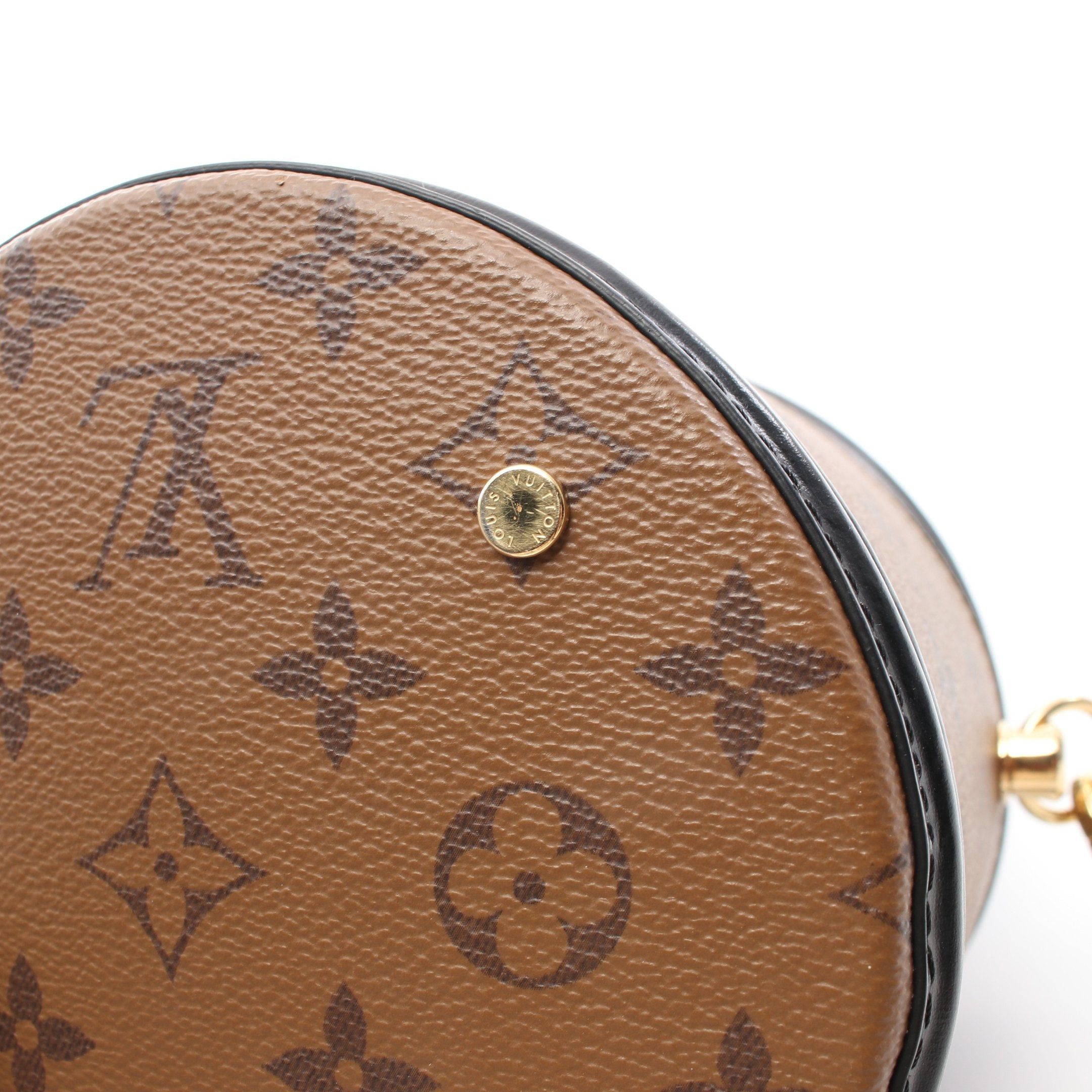 Louis Vuitton Louis Vuitton Cannes Monogram Reverse Handbag Vanity Bag Leather Brown Black Size ONE SIZE - 8 Thumbnail