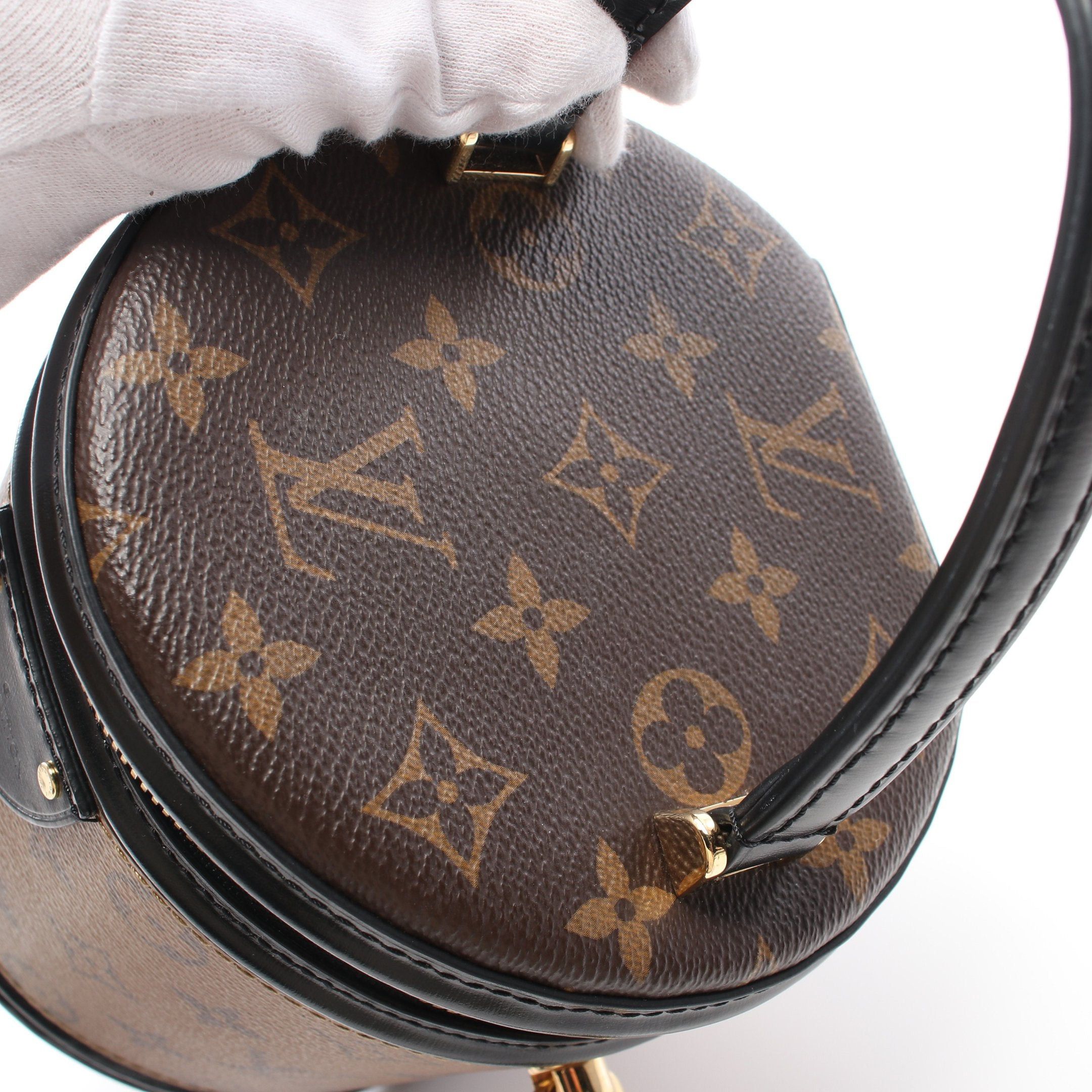Louis Vuitton Louis Vuitton Cannes Monogram Reverse Handbag Vanity Bag Leather Brown Black Size ONE SIZE - 6 Thumbnail