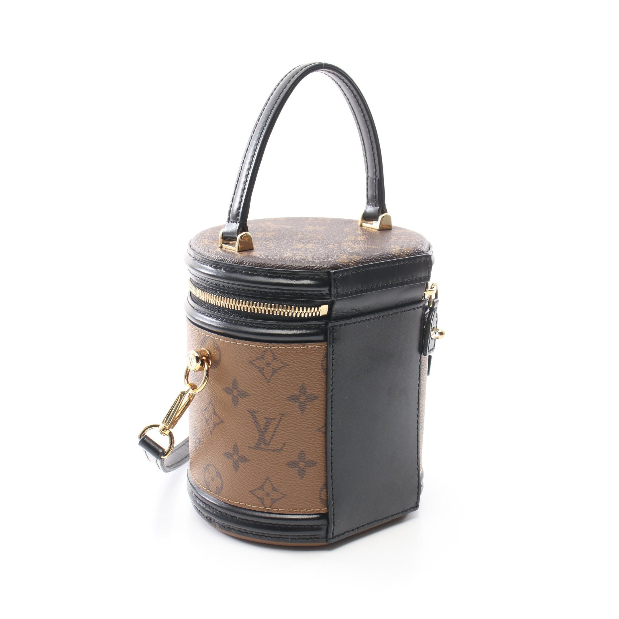 Louis Vuitton Louis Vuitton Cannes Monogram Reverse Handbag Vanity Bag Leather Brown Black Size ONE SIZE - 2 Thumbnail