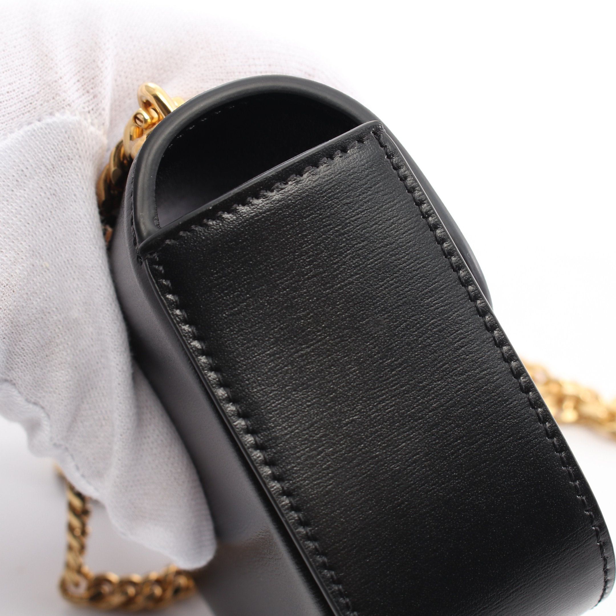 Celine Celine Triomphe Mini Chain Claude Shoulder Bag Leather Black Size ONE SIZE - 8 Thumbnail