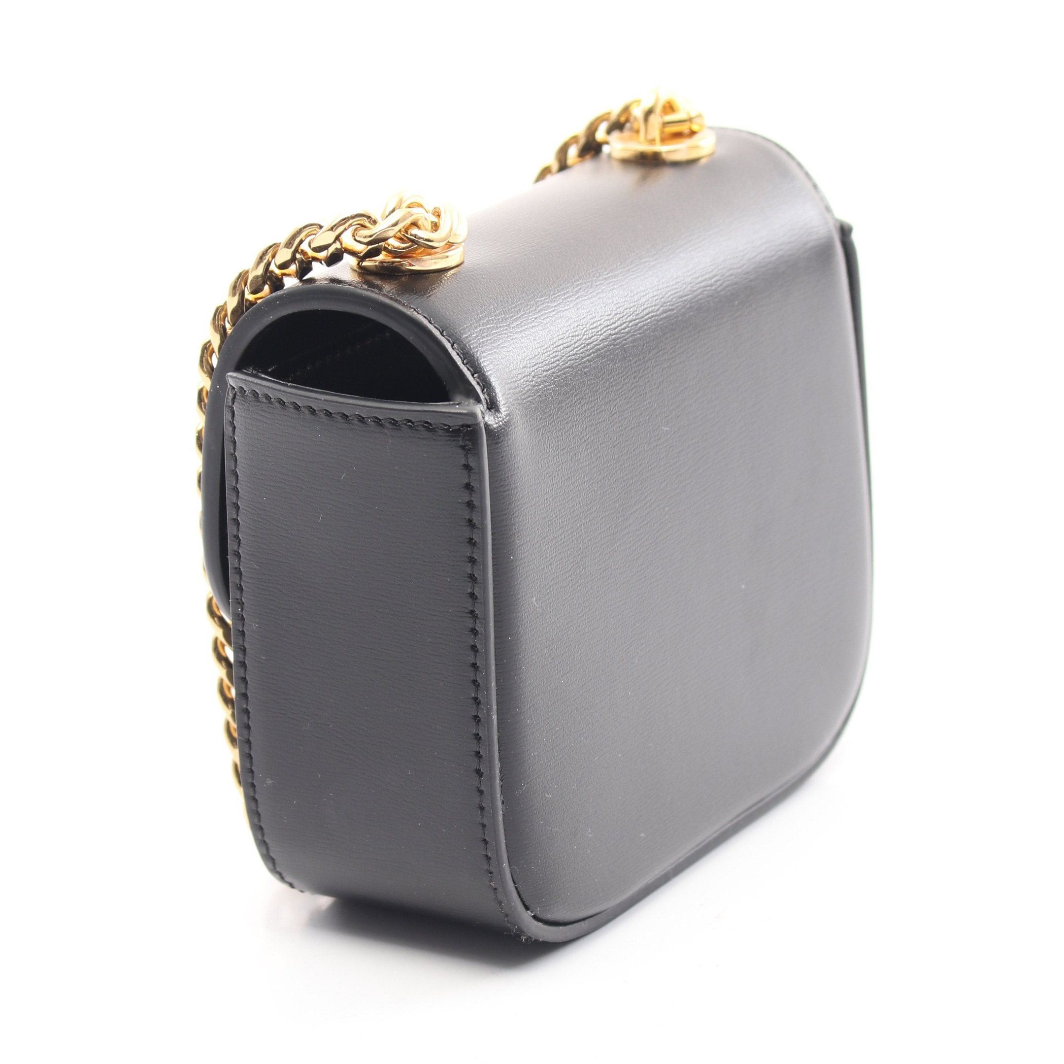 Celine Celine Triomphe Mini Chain Claude Shoulder Bag Leather Black Size ONE SIZE - 2 Thumbnail
