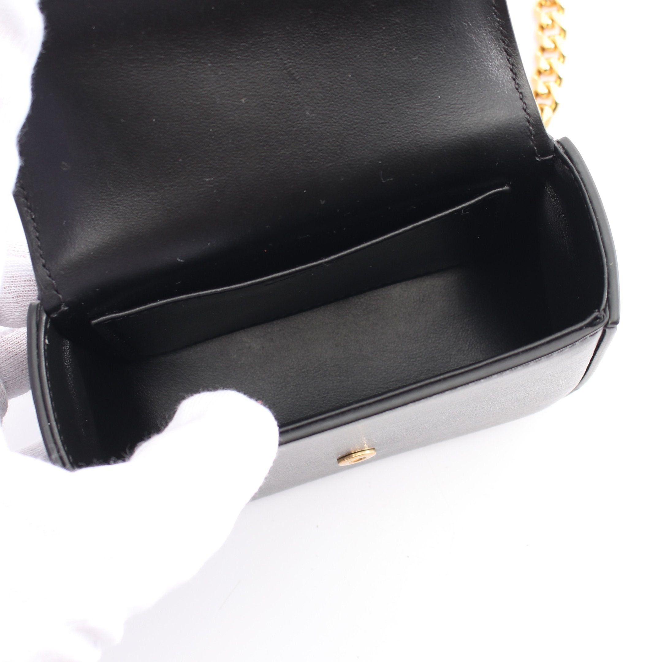 Celine Celine Triomphe Mini Chain Claude Shoulder Bag Leather Black Size ONE SIZE - 3 Thumbnail