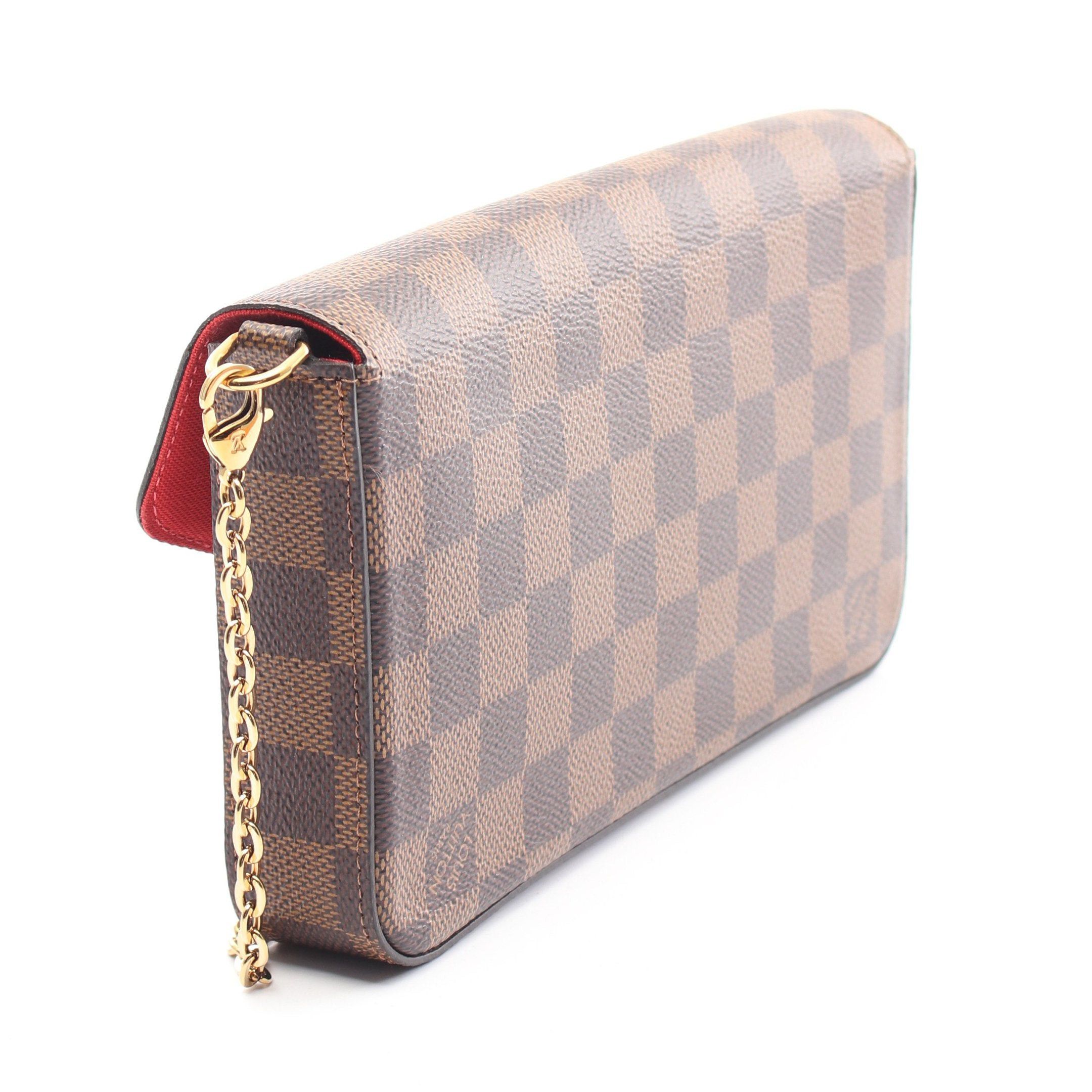 Louis Vuitton Louis Vuitton Pochette Felicie Damier Ebene Chain Wallet Brown Size ONE SIZE - 2 Thumbnail