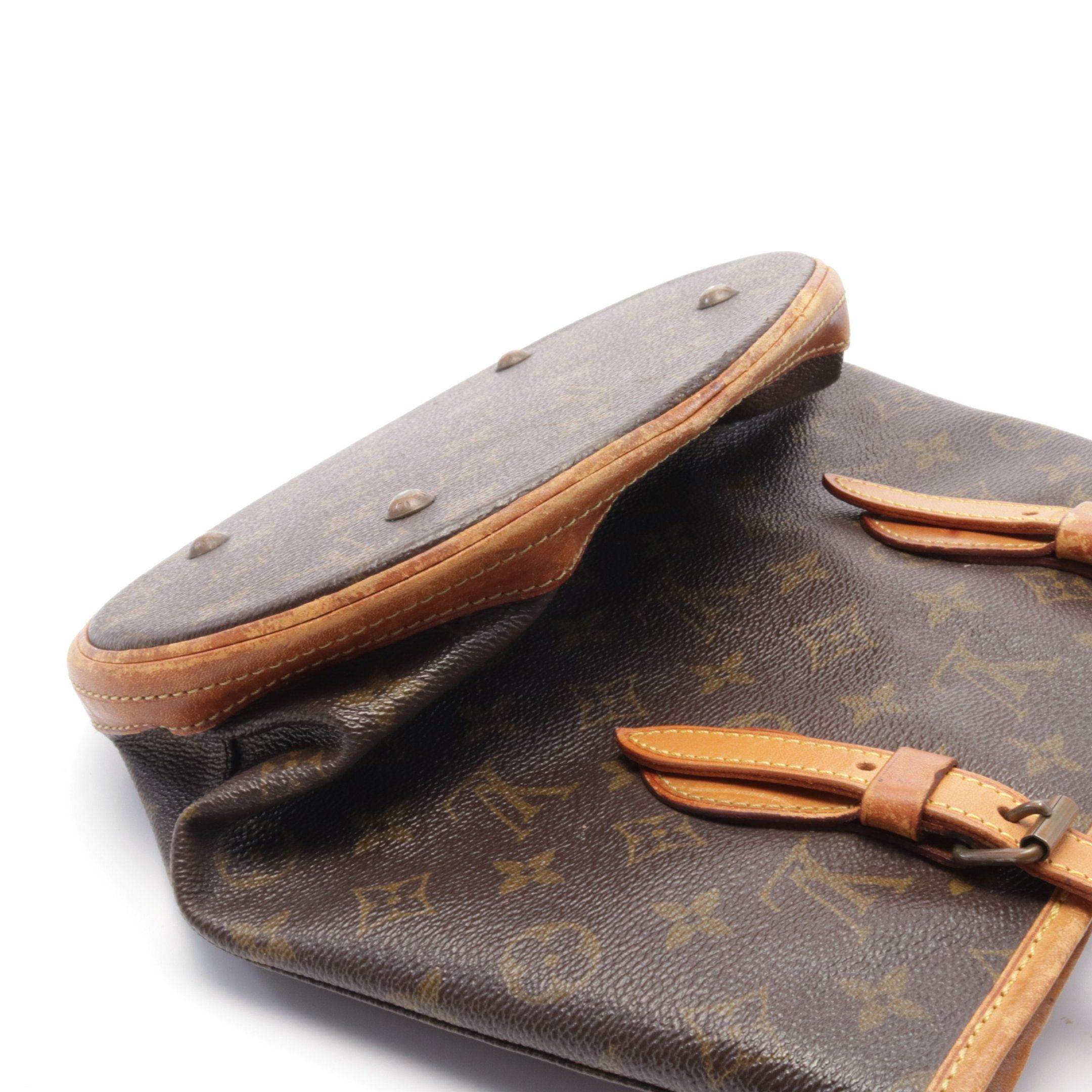 Louis Vuitton Bucket Pm Monogram Handbag Leather Brown