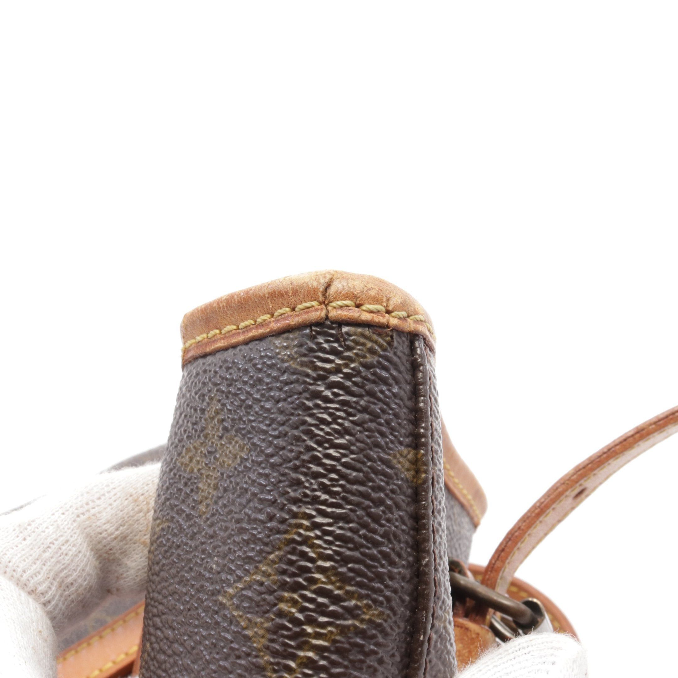 Louis Vuitton Bucket Pm Monogram Handbag Leather Brown