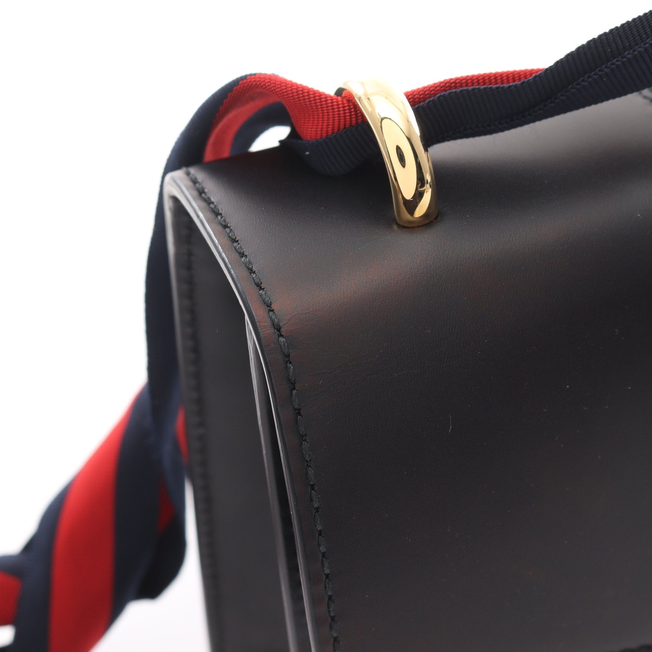 Gucci Gucci Sylvie Small Web Line Shoulder Bag Leather Black Size ONE SIZE - 5 Thumbnail