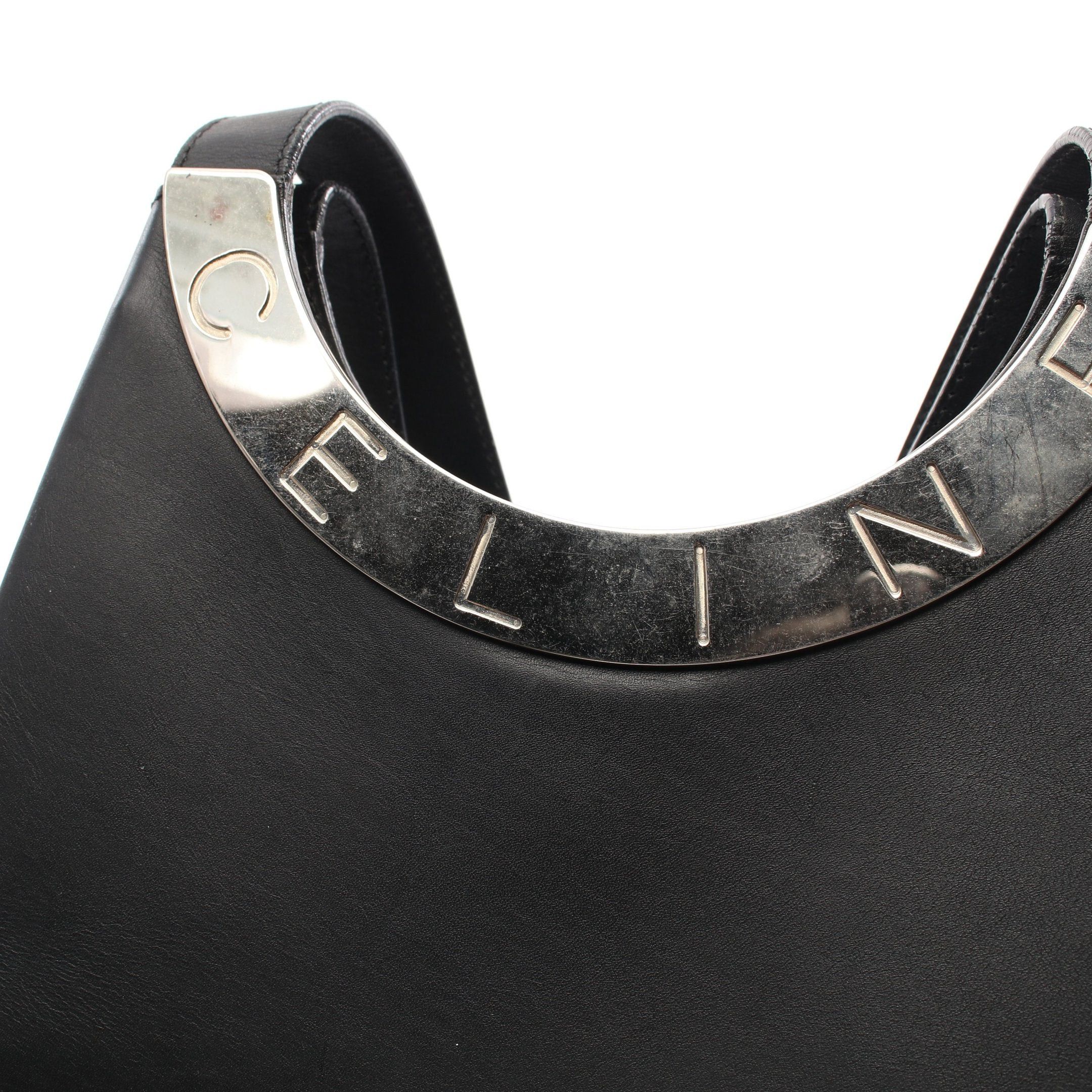Celine Celine Shoulder Bag Logo Metal Fittings Leather Black Size ONE SIZE - 8 Thumbnail
