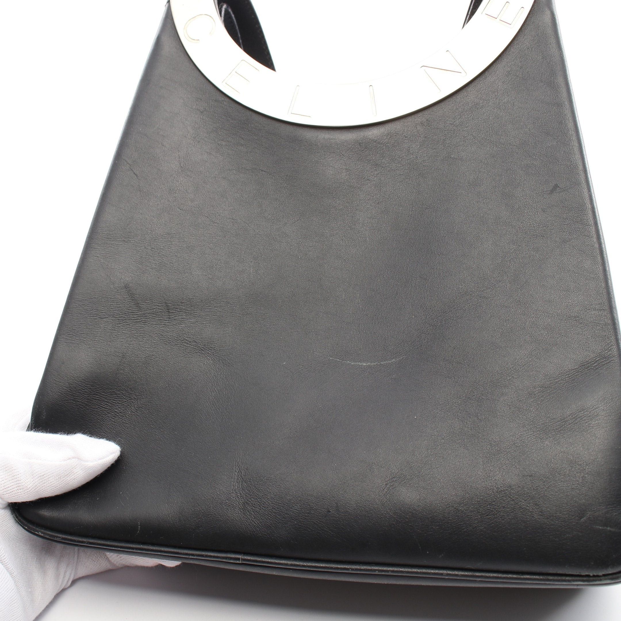 Celine Celine Shoulder Bag Logo Metal Fittings Leather Black Size ONE SIZE - 6 Thumbnail