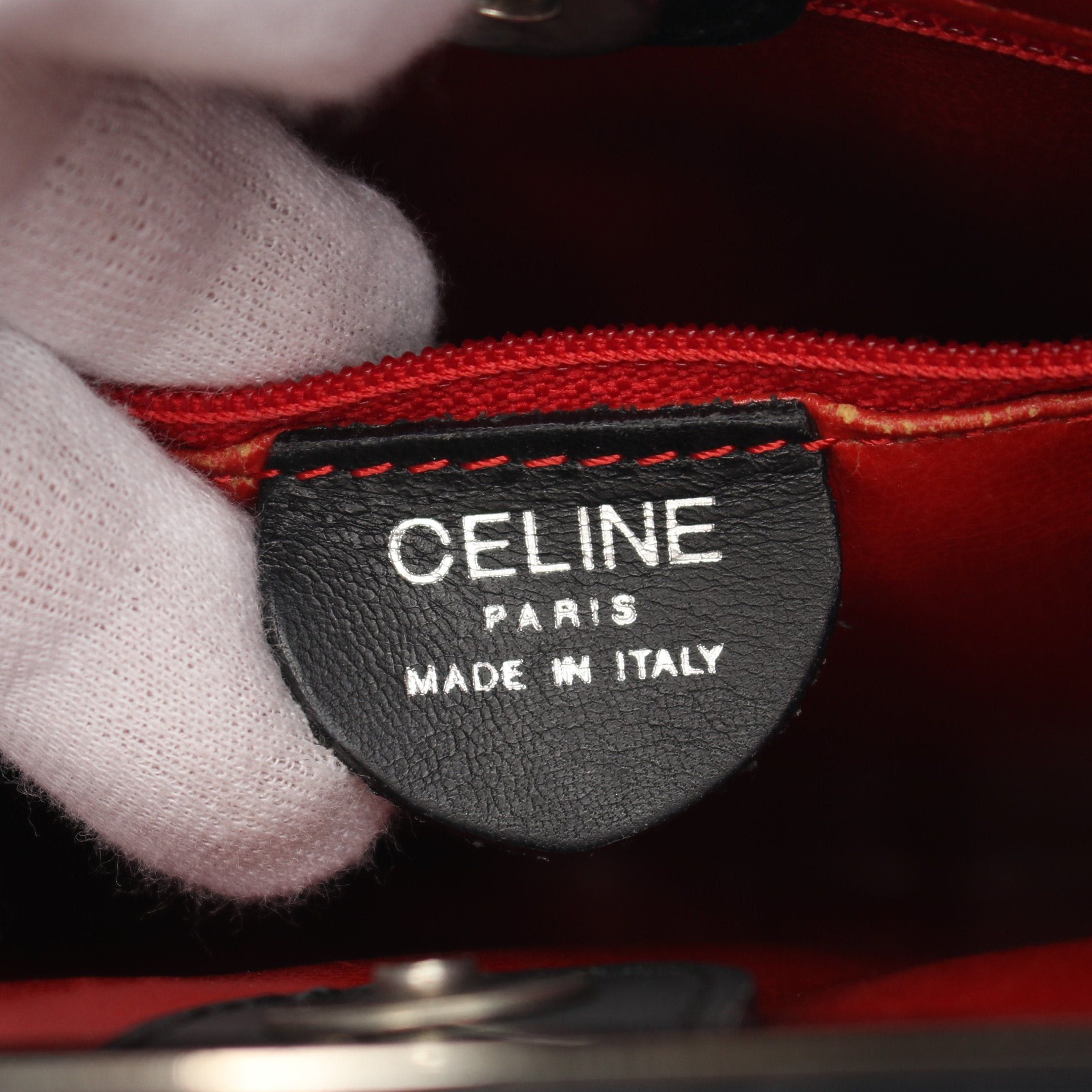 Celine Celine Shoulder Bag Logo Metal Fittings Leather Black Size ONE SIZE - 4 Thumbnail