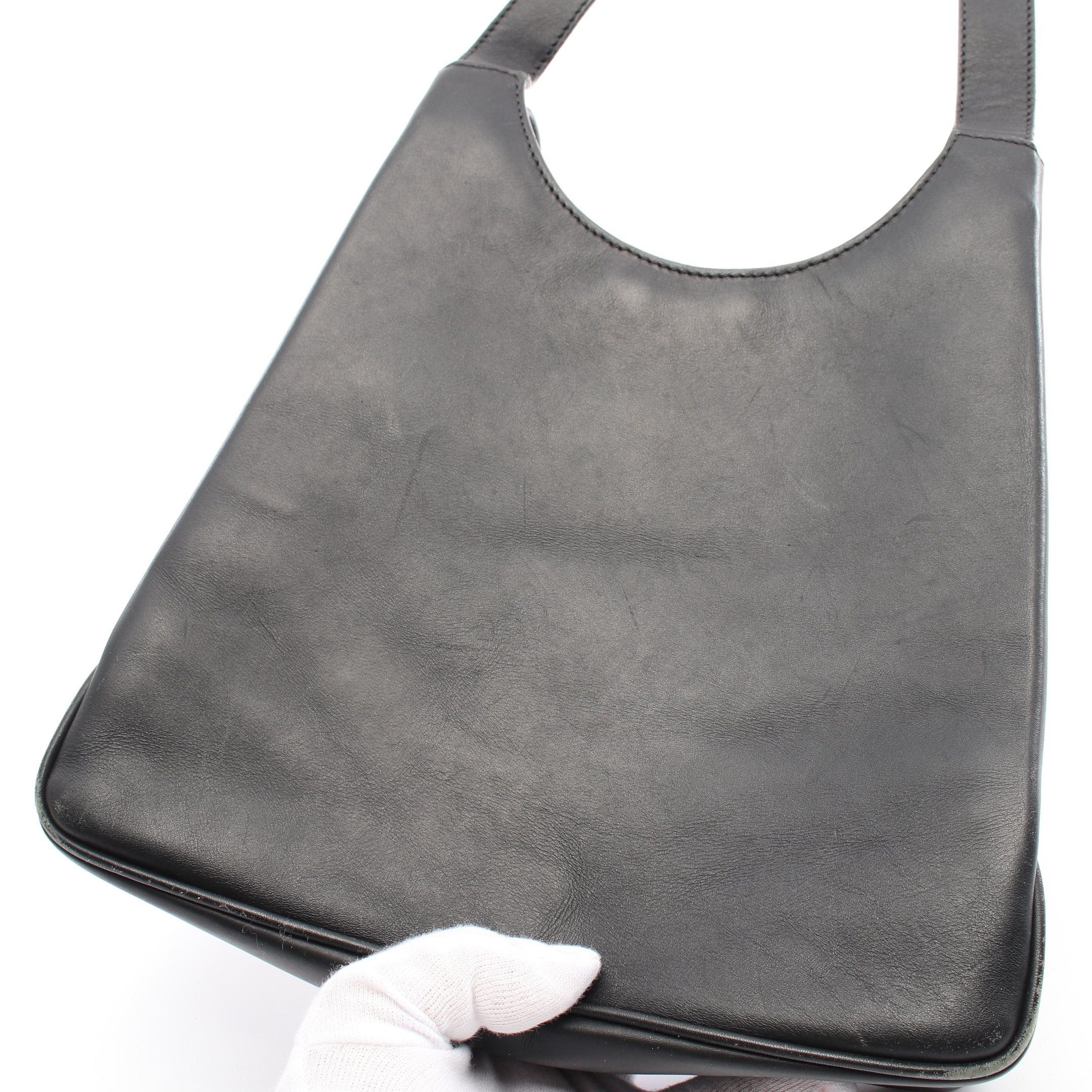 Celine Celine Shoulder Bag Logo Metal Fittings Leather Black Size ONE SIZE - 7 Thumbnail