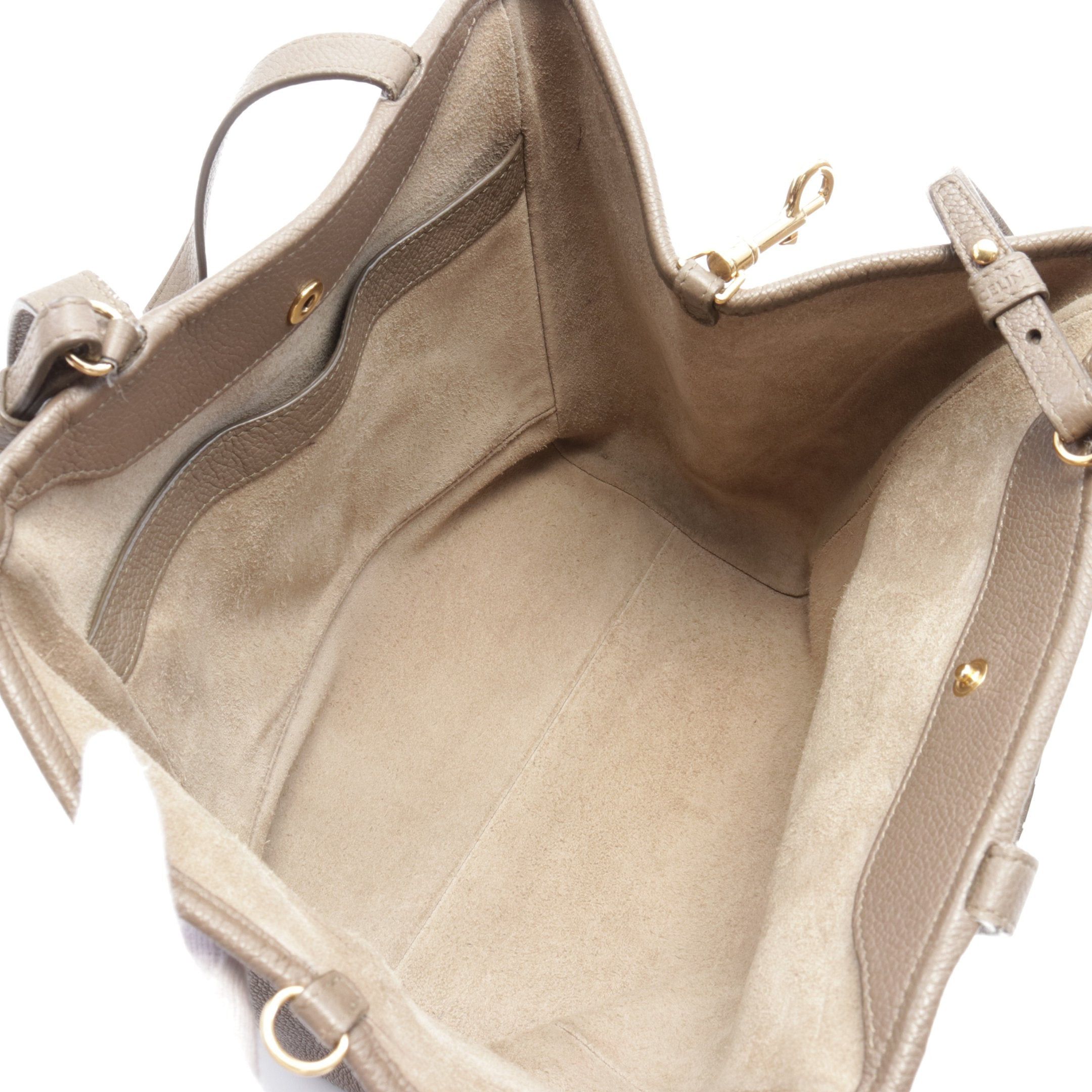 Celine Celine Small Fold Hippo Handbag Tote Bag Leather Gray Beige Size ONE SIZE - 3 Thumbnail