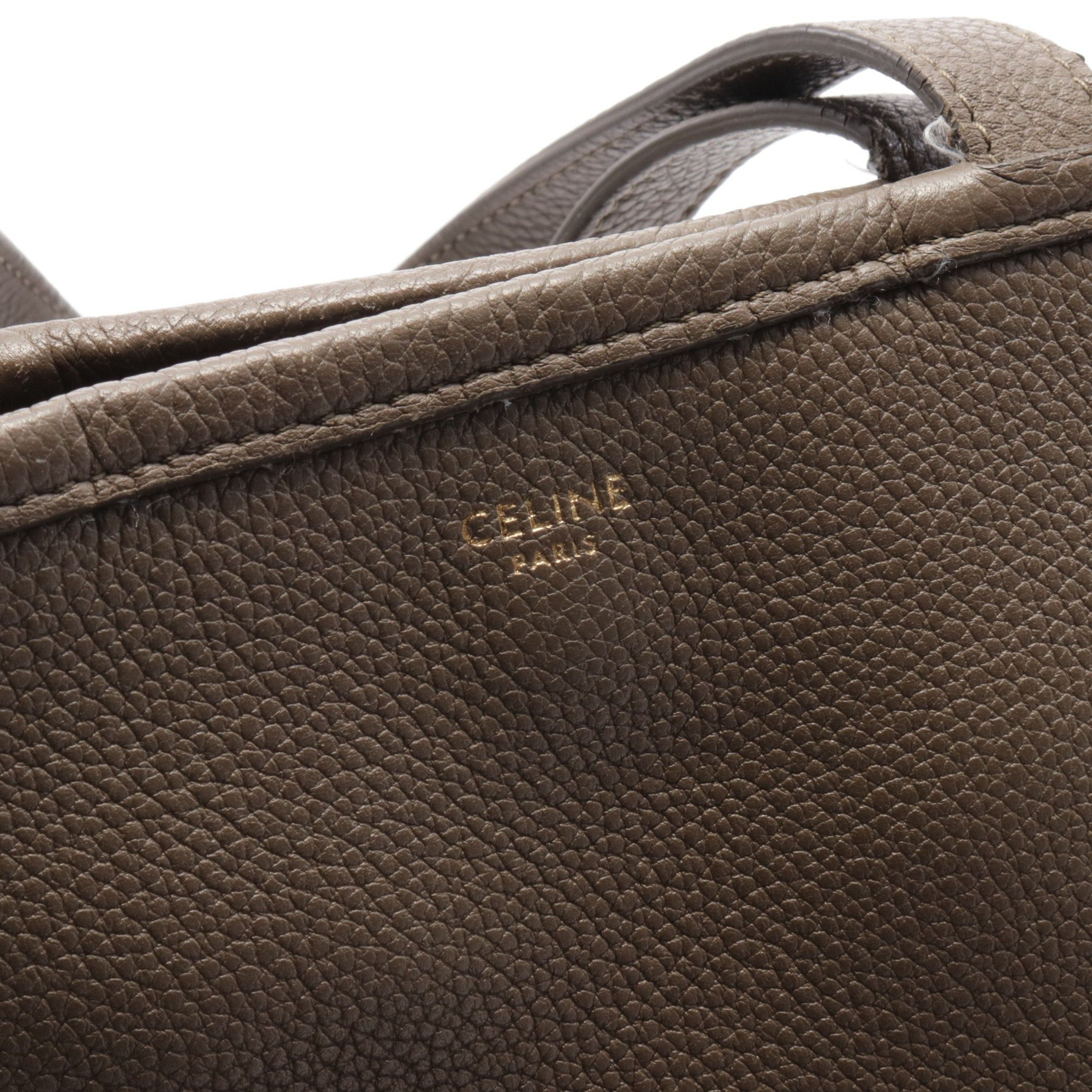 Celine Celine Small Fold Hippo Handbag Tote Bag Leather Gray Beige Size ONE SIZE - 4 Thumbnail