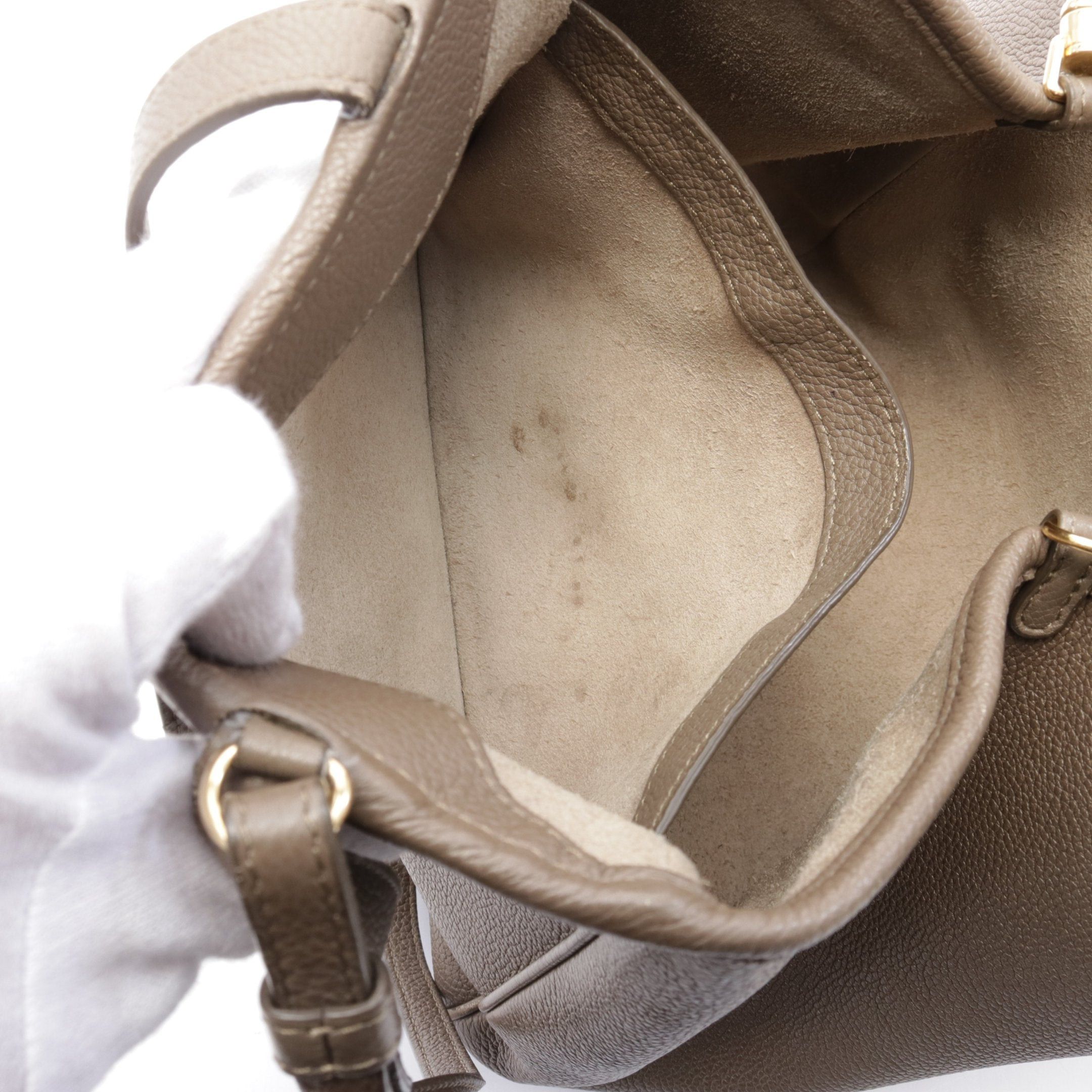 Celine Celine Small Fold Hippo Handbag Tote Bag Leather Gray Beige Size ONE SIZE - 11 Thumbnail