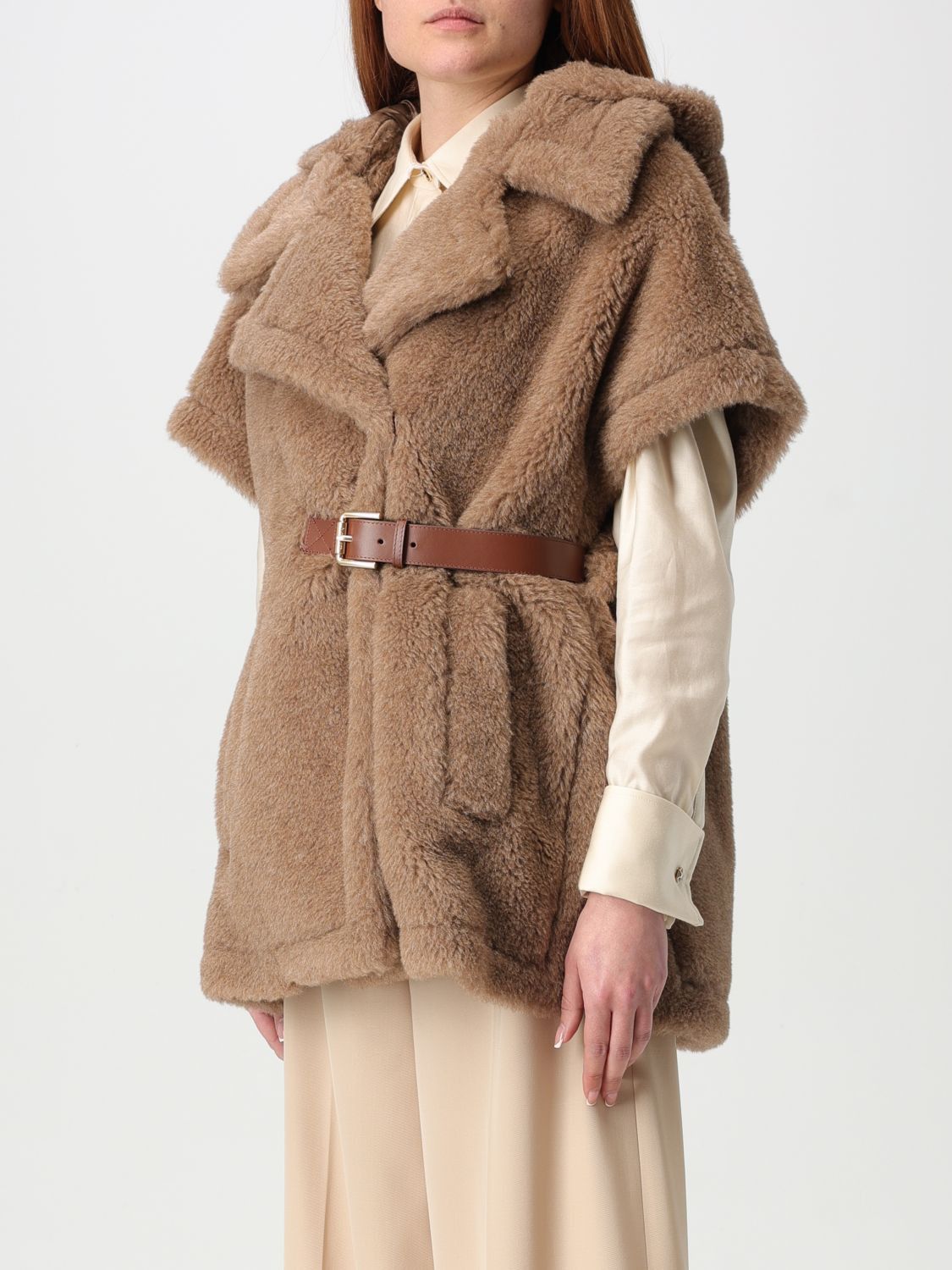 Max Mara Max Mara Cape Woman Brown Size ONE SIZE - 4 Thumbnail