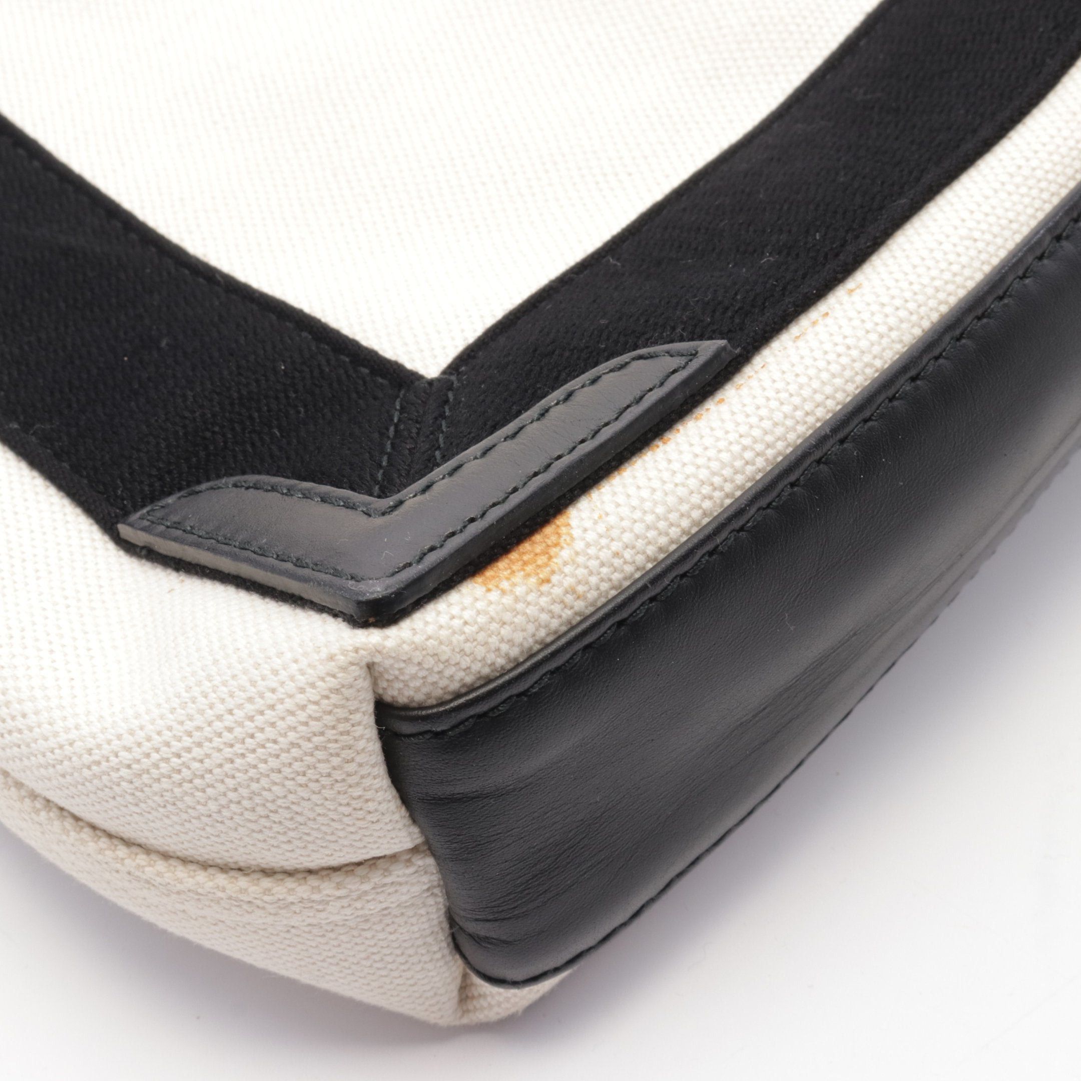 Balenciaga Balenciaga Navy Cabas Xs Hippopotamus Handbag Tote Bag Canvas Leather Ivory Black Size ONE SIZE - 6 Thumbnail
