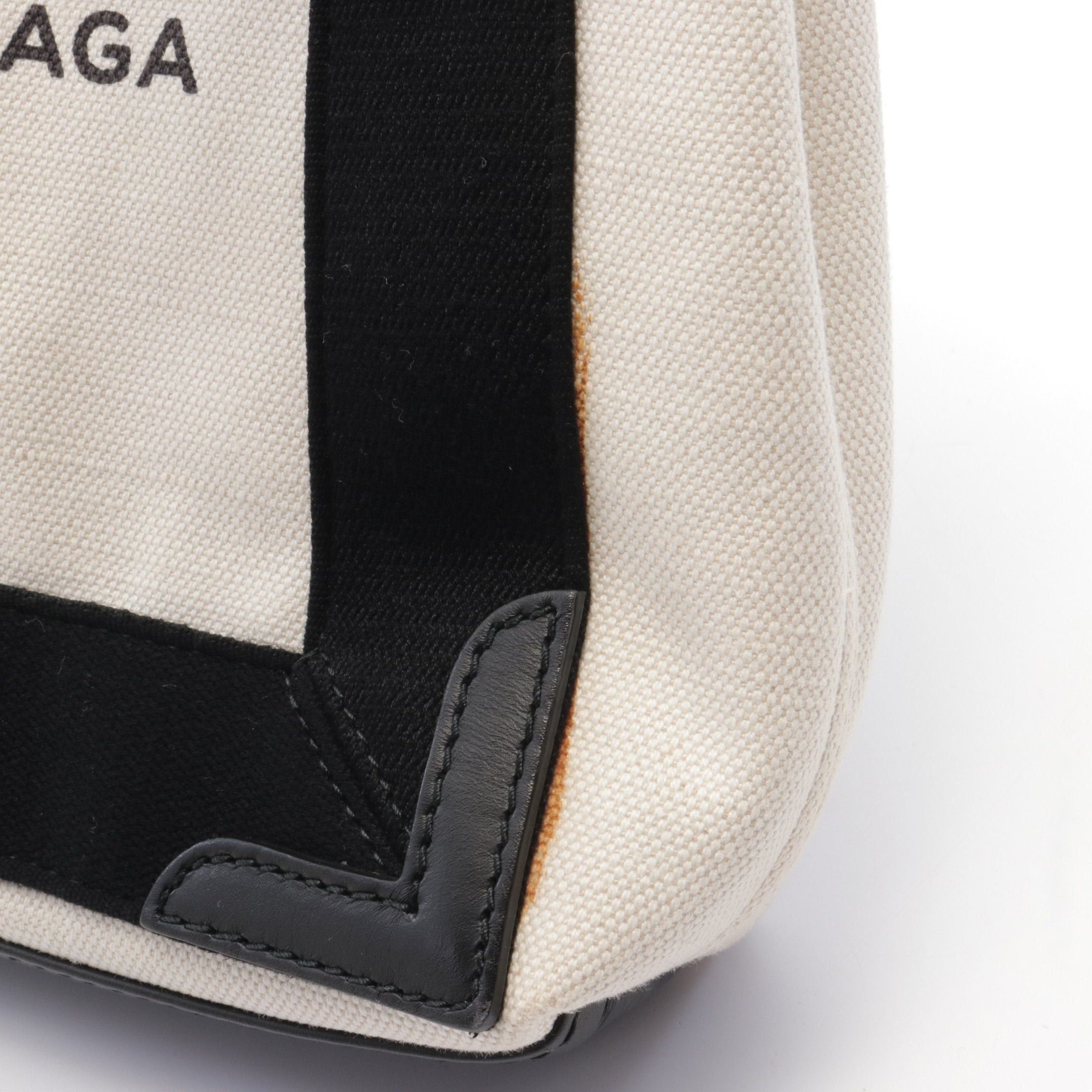 Balenciaga Balenciaga Navy Cabas Xs Hippopotamus Handbag Tote Bag Canvas Leather Ivory Black Size ONE SIZE - 7 Thumbnail