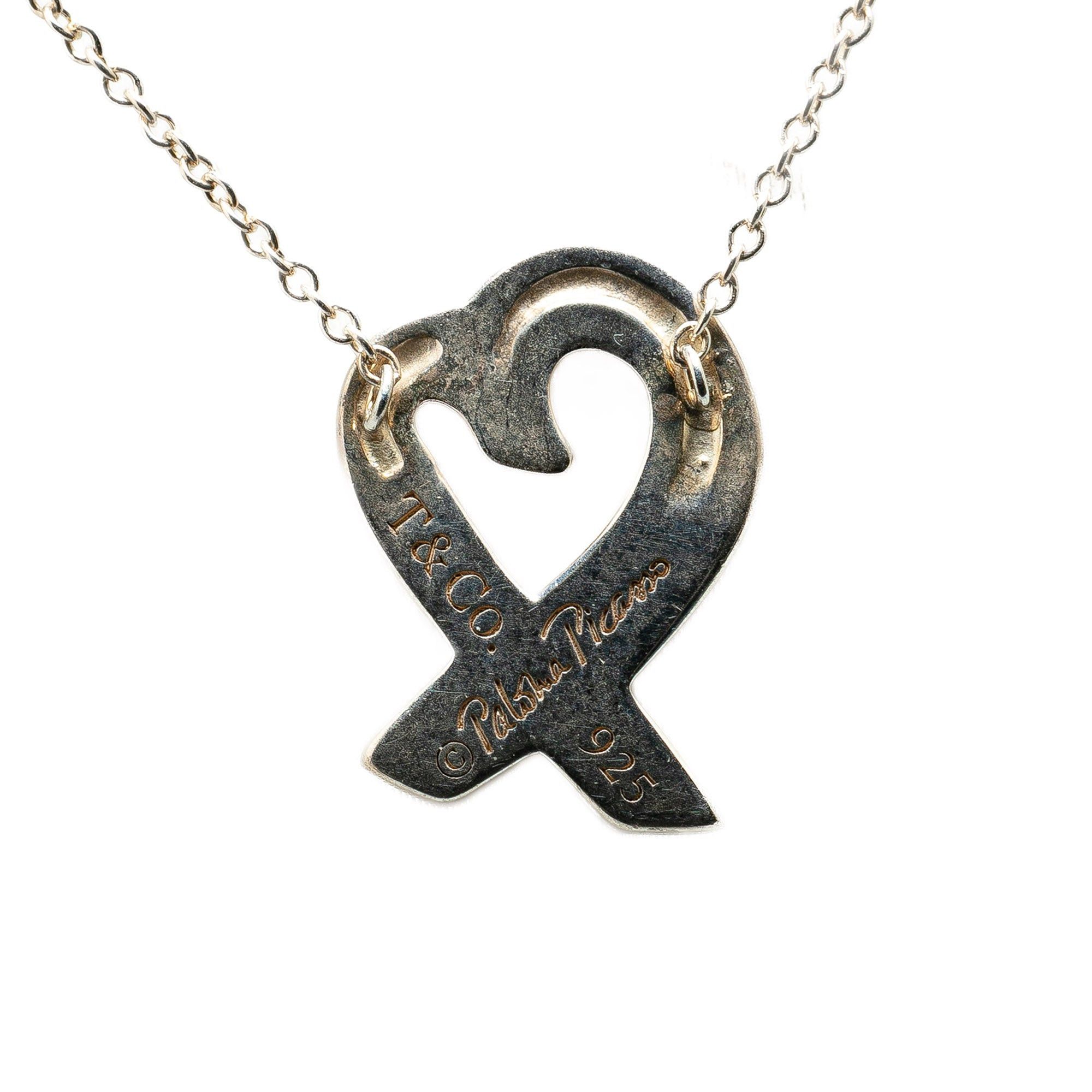 Tiffany & Co. Tiffany Paloma Picasso Sterling Silver Loving Heart Pendant Necklace Silver Size ONE SIZE - 2 Thumbnail