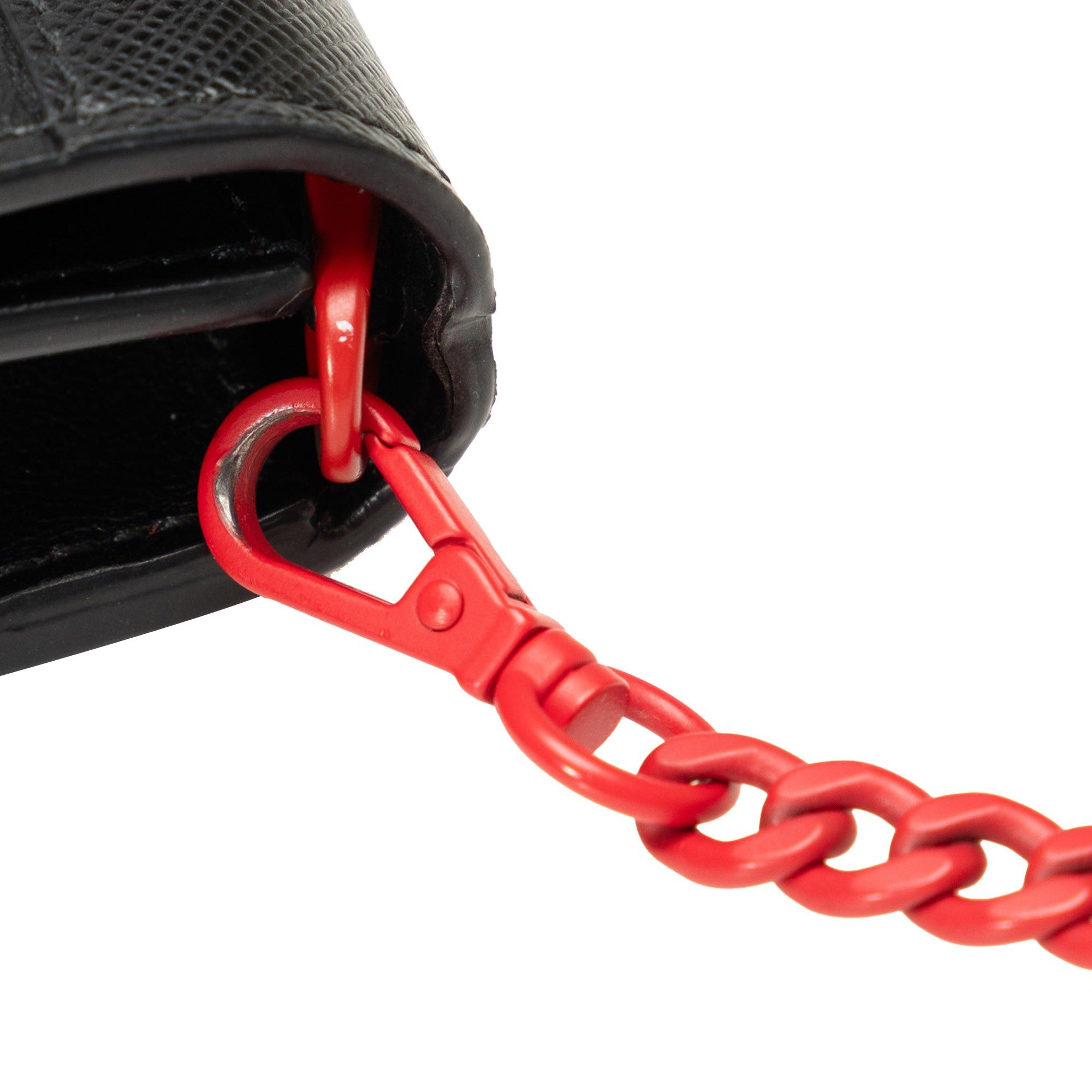 Prada Prada Saffiano City Calf Cahier Heart and Flower Wallet on Chain Black Size ONE SIZE - 15 Thumbnail