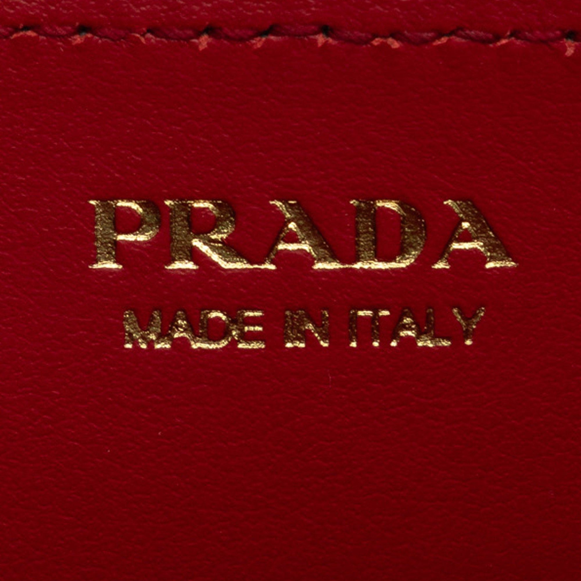 Prada Prada Saffiano City Calf Cahier Heart and Flower Wallet on Chain Black Size ONE SIZE - 6 Thumbnail