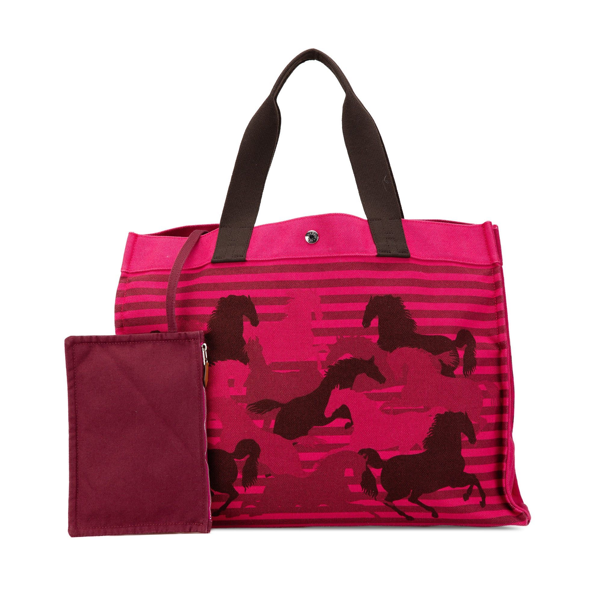 Hermes Hermès Canvas Horses In Camouflage Beach Tote Pink Size ONE SIZE - 11 Thumbnail