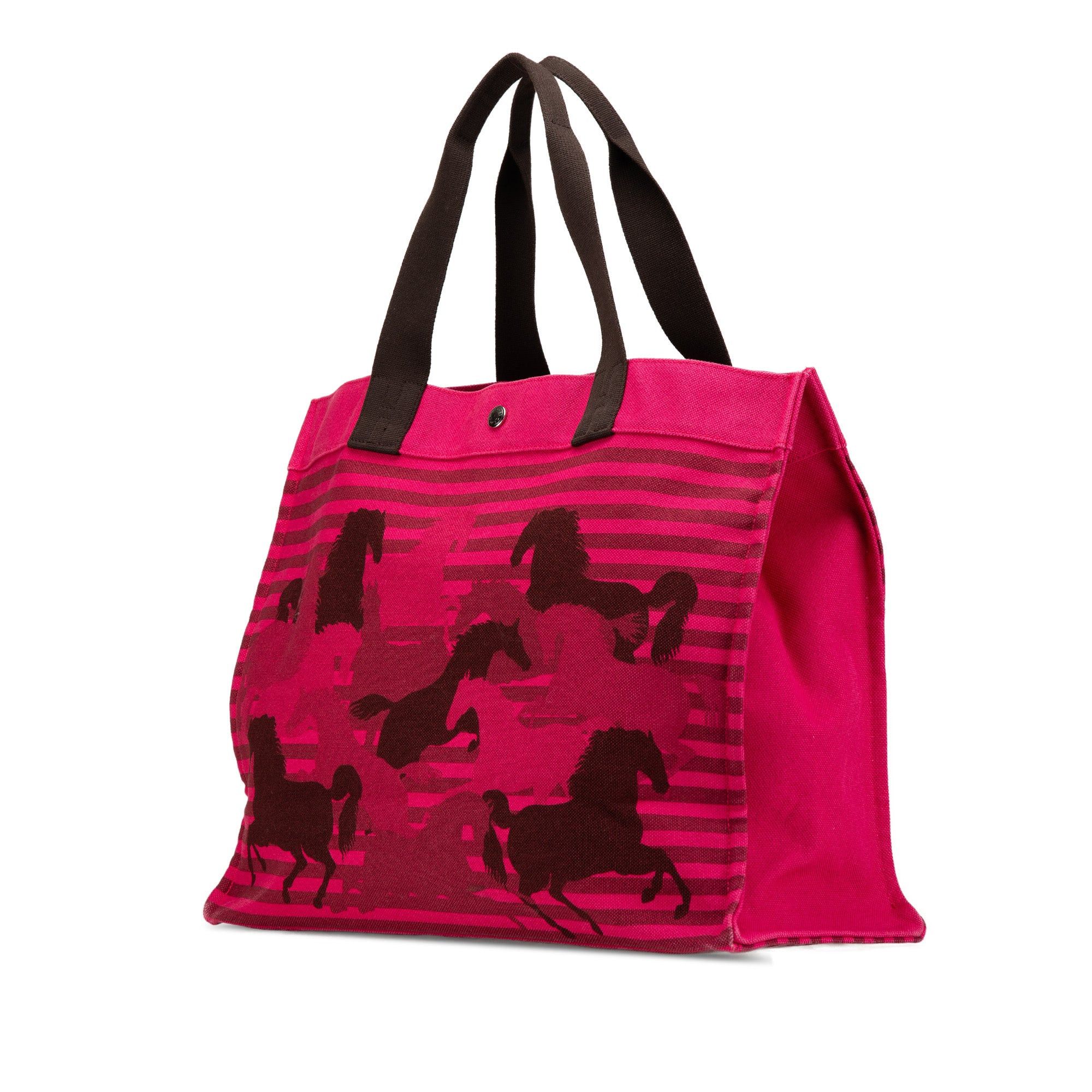 Hermes Hermès Canvas Horses In Camouflage Beach Tote Pink Size ONE SIZE - 2 Thumbnail