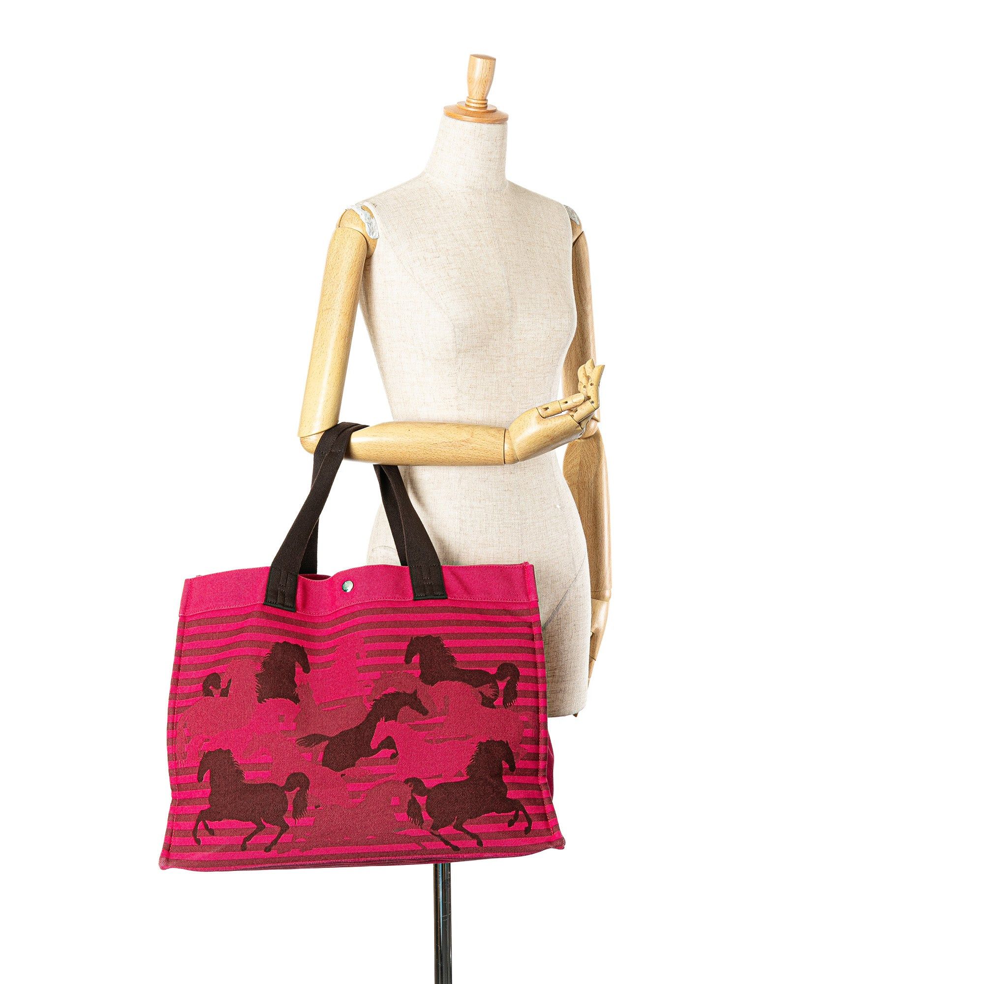 Hermes Hermès Canvas Horses In Camouflage Beach Tote Pink Size ONE SIZE - 10 Thumbnail