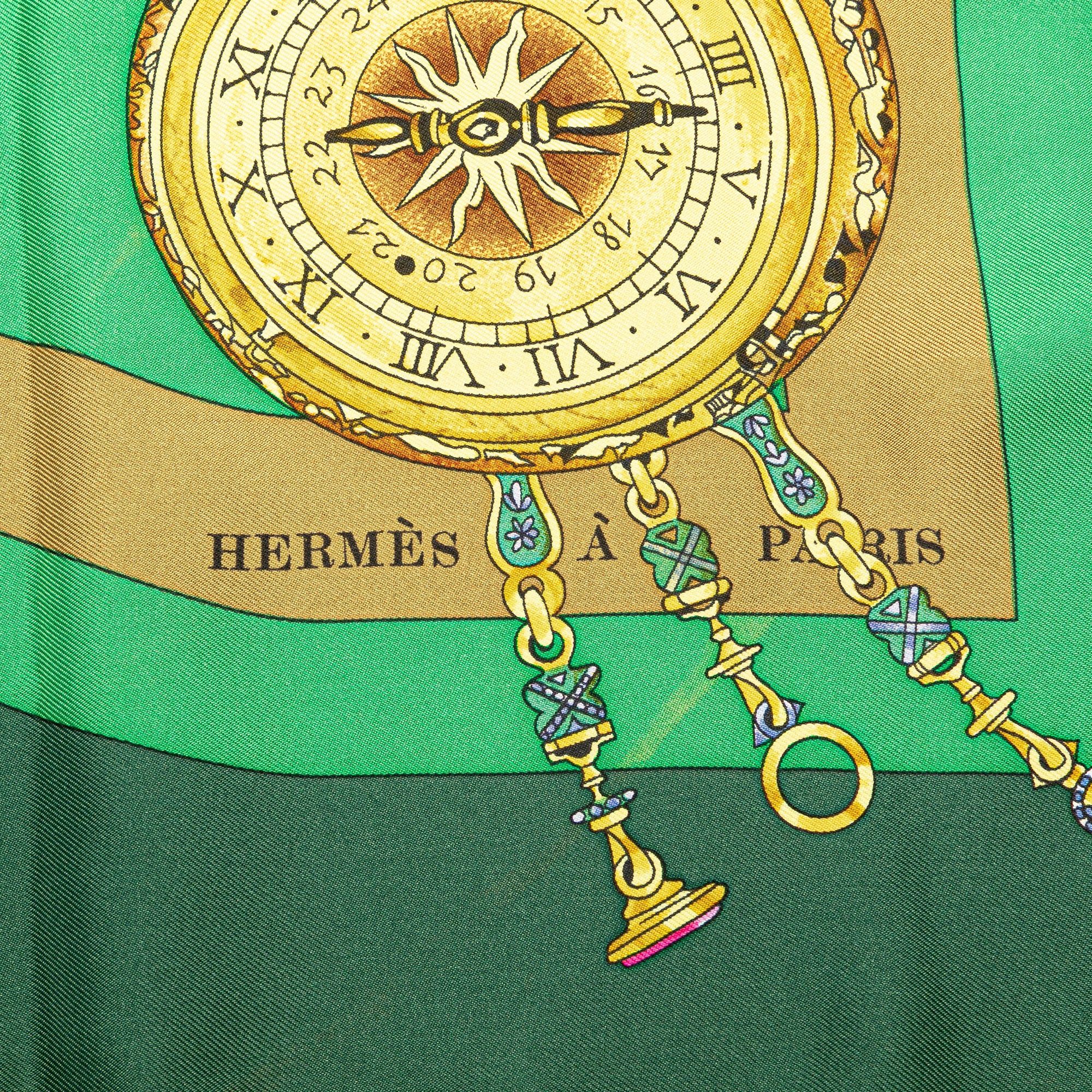 Hermes Hermès Among the Flowers I Count the Hours Silk Scarf Green Size ONE SIZE - 2 Thumbnail