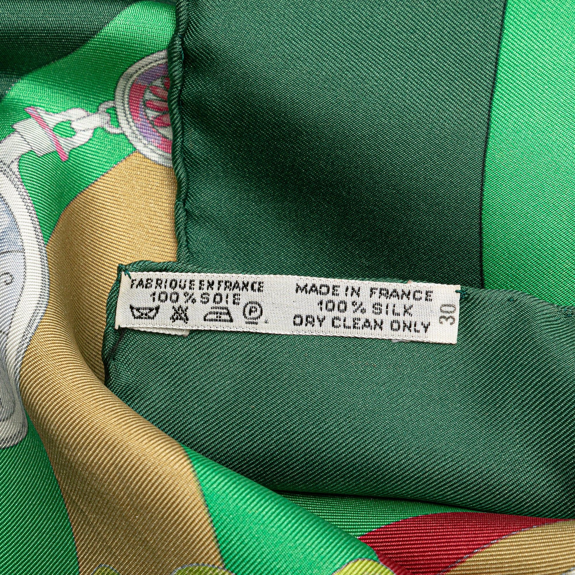 Hermes Hermès Among the Flowers I Count the Hours Silk Scarf Green Size ONE SIZE - 4 Thumbnail