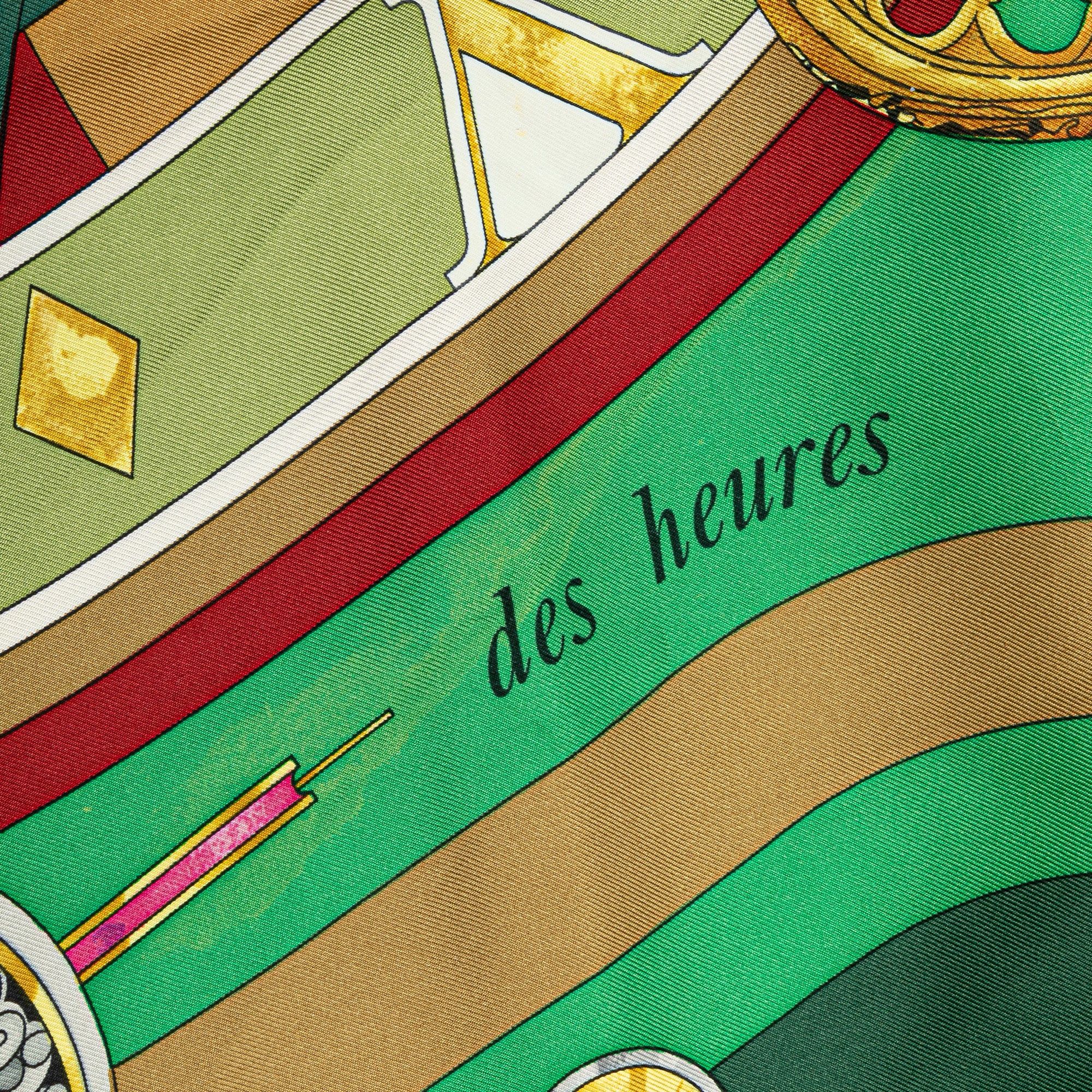 Hermes Hermès Among the Flowers I Count the Hours Silk Scarf Green Size ONE SIZE - 5 Thumbnail