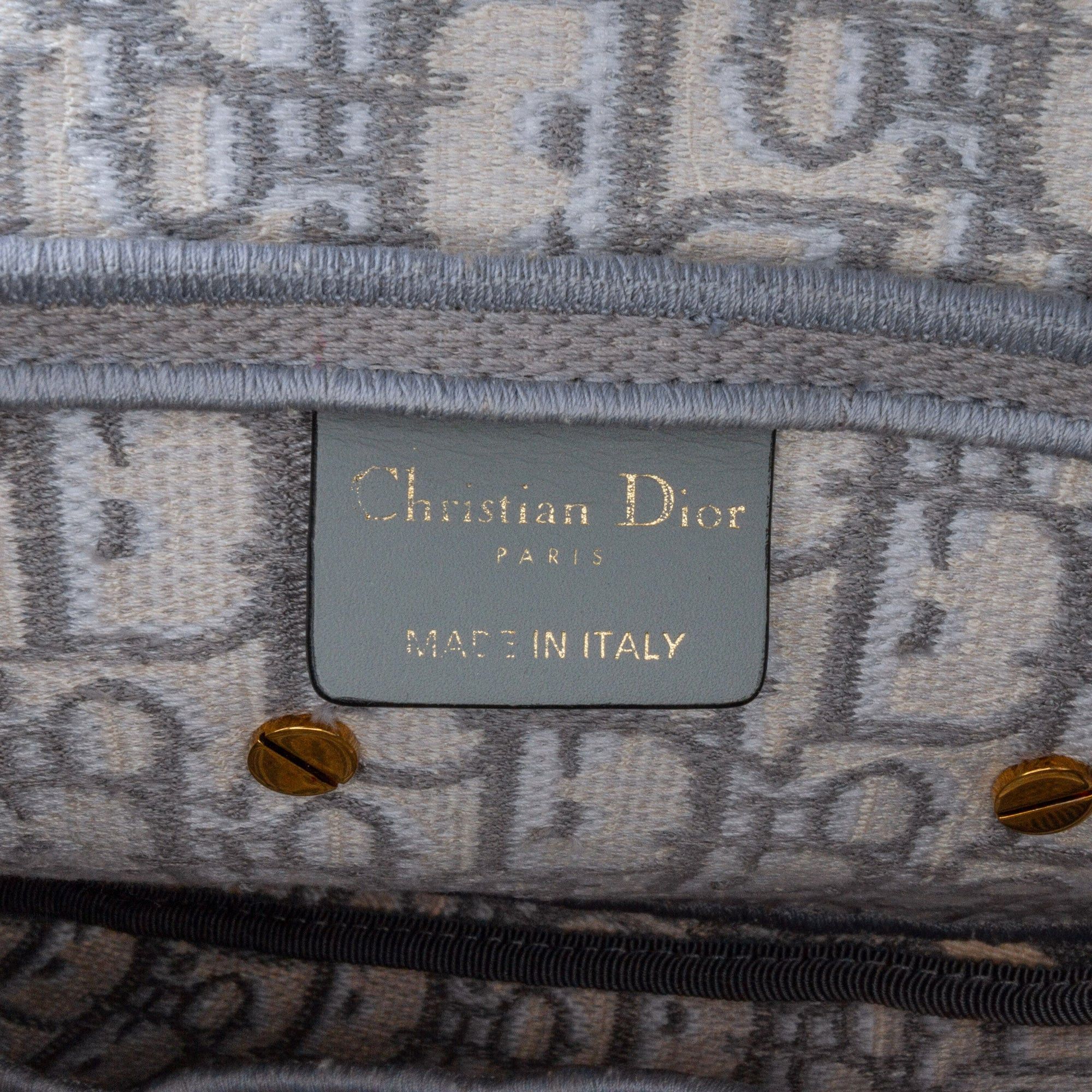 Dior Dior Oblique Embroidered Canvas Saddle Bag Gray Size ONE SIZE - 5 Thumbnail