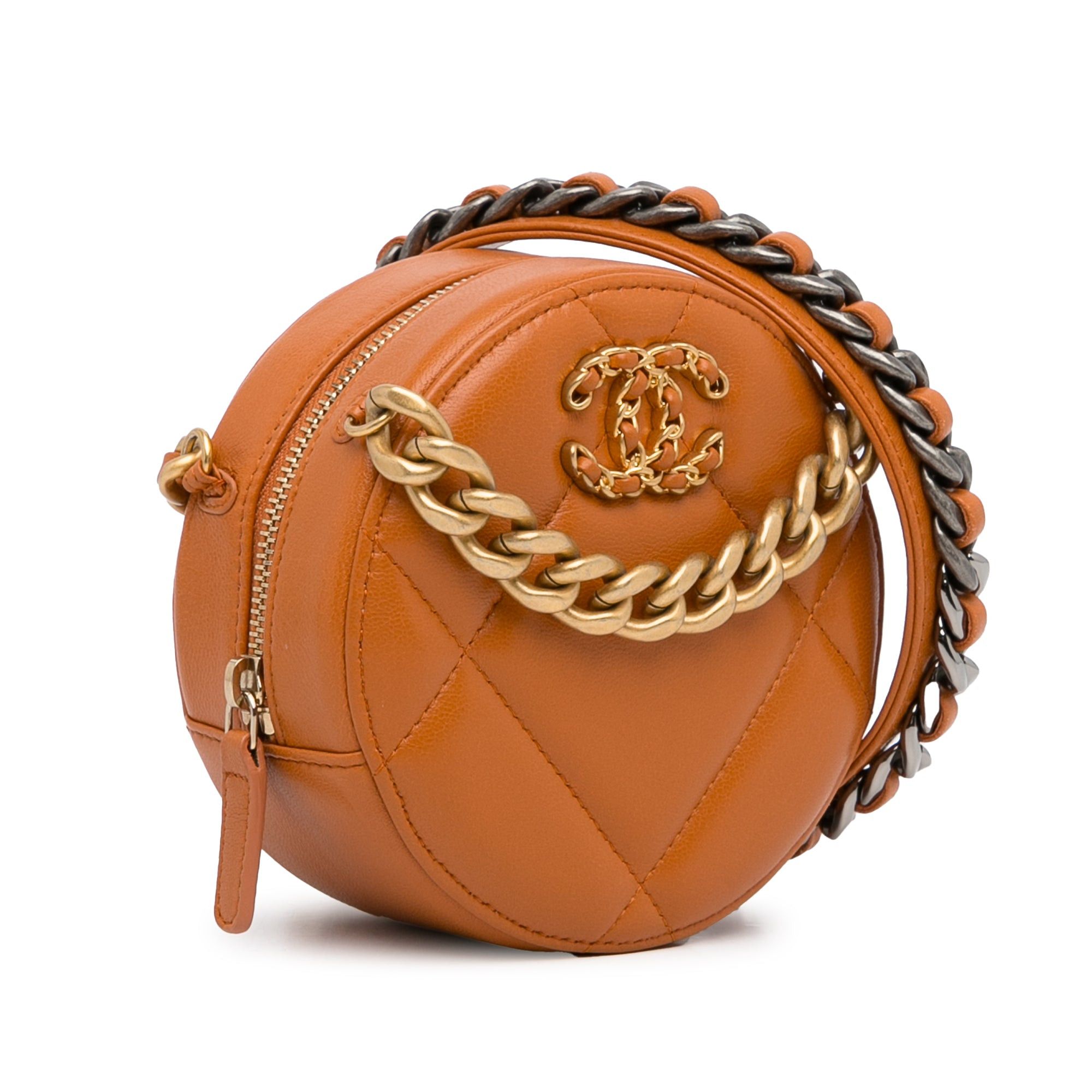 Chanel Chanel Lambskin 19 Round Clutch with Chain Brown Size ONE SIZE - 2 Thumbnail