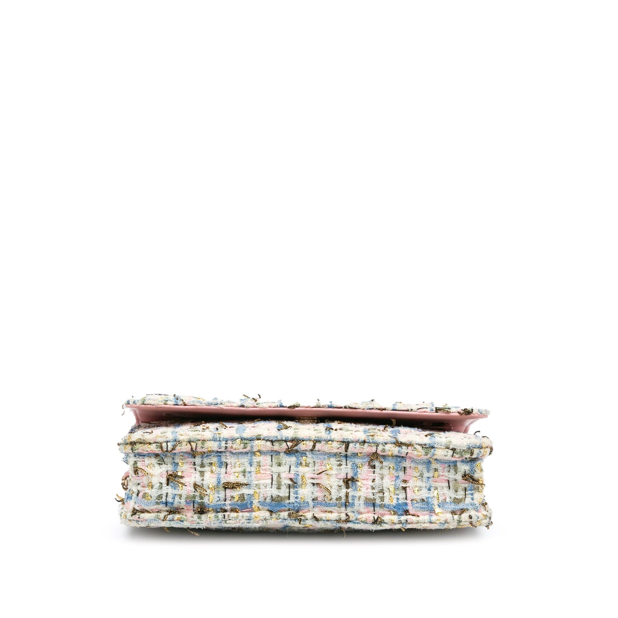 Chanel Chanel Quilted Boucle Tweed Charm Wallet On Chain Pink Size ONE SIZE - 3 Thumbnail