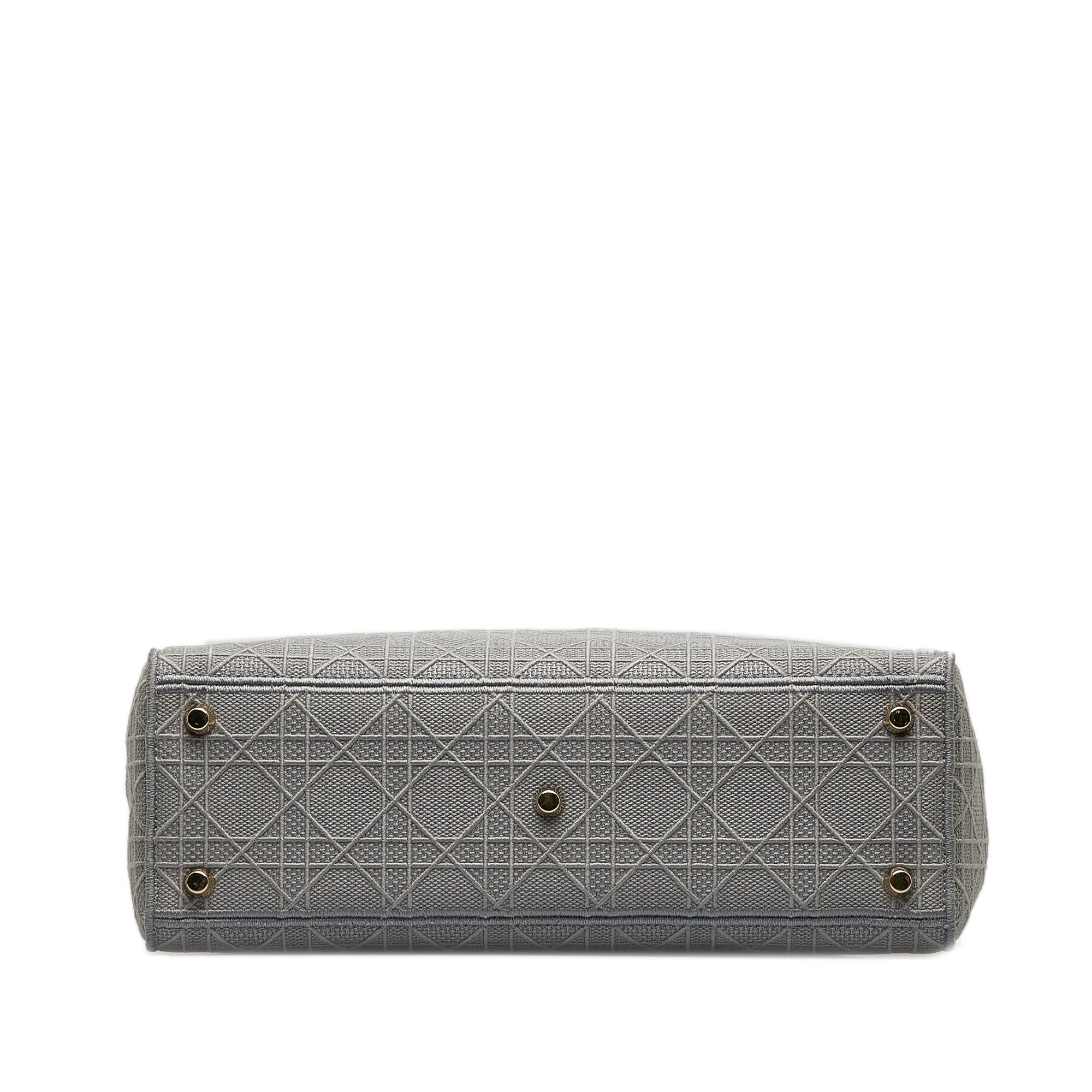 Dior Dior Large Canvas Cannage Lady D Lite Gray Size ONE SIZE - 4 Thumbnail