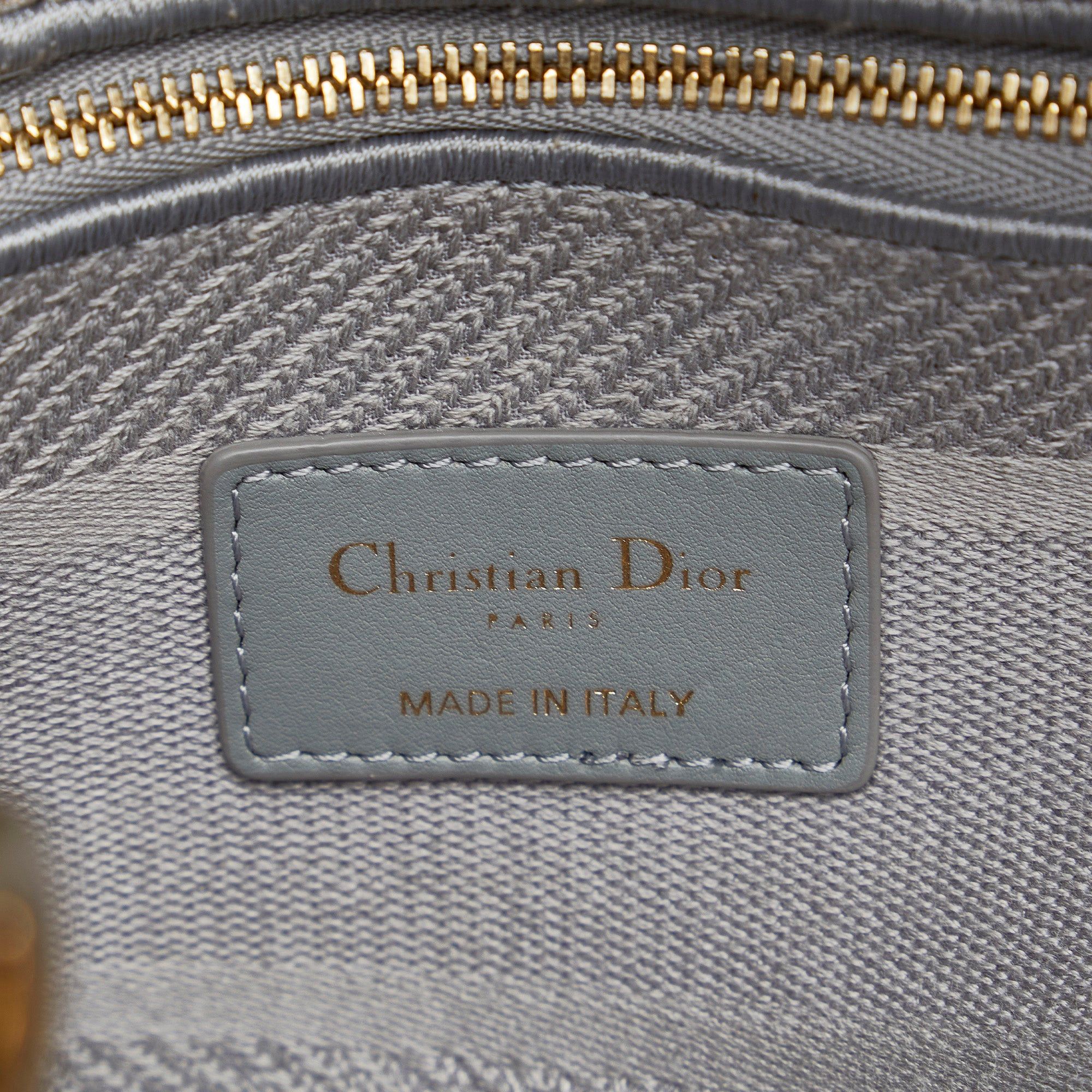 Dior Dior Large Canvas Cannage Lady D Lite Gray Size ONE SIZE - 6 Thumbnail
