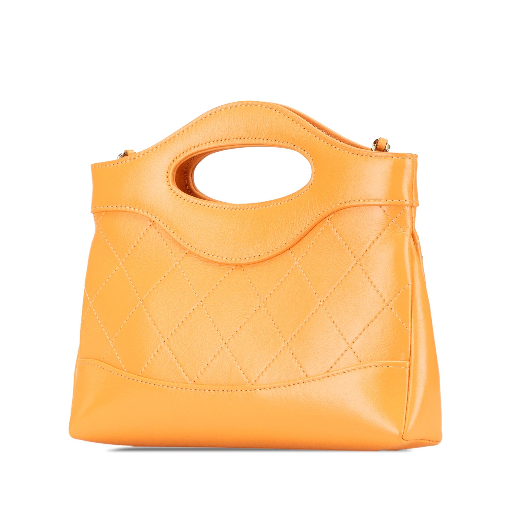 Chanel Chanel Nano Shiny Crumpled Calfskin 31 Shopping Bag Orange Size ONE SIZE - 2 Thumbnail