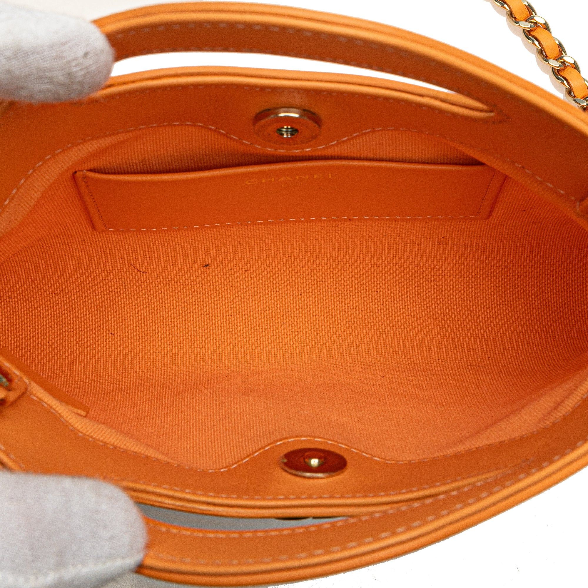 Chanel Chanel Nano Shiny Crumpled Calfskin 31 Shopping Bag Orange Size ONE SIZE - 4 Thumbnail