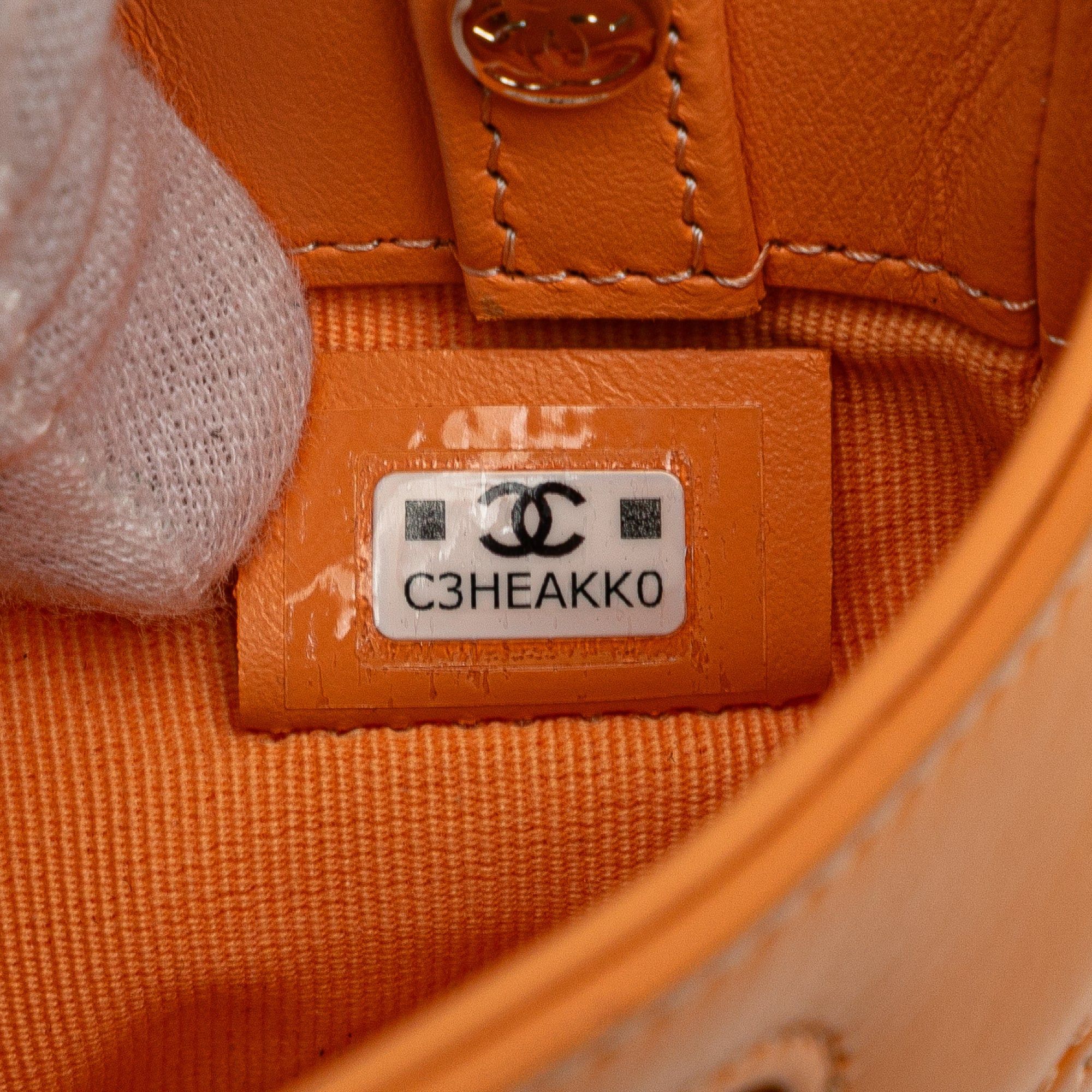 Chanel Chanel Nano Shiny Crumpled Calfskin 31 Shopping Bag Orange Size ONE SIZE - 6 Thumbnail