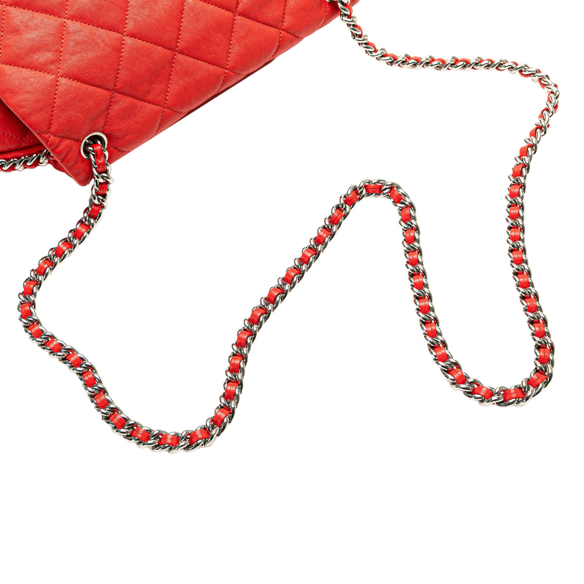 Chanel Chanel Large Quilted Lambskin Chain Around Flap Red Size ONE SIZE - 12 Thumbnail